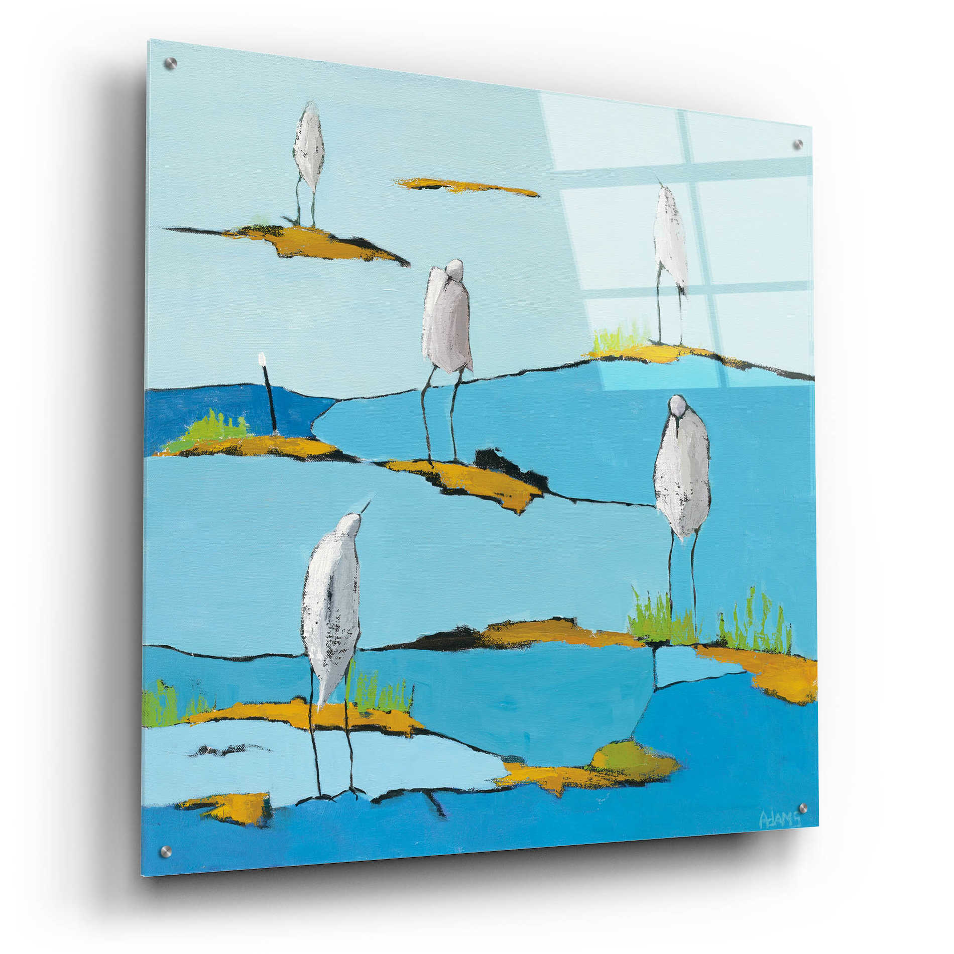 Epic Art 'Beach Bums' by Phyllis Adams, Acrylic Glass Wall Art,36x36