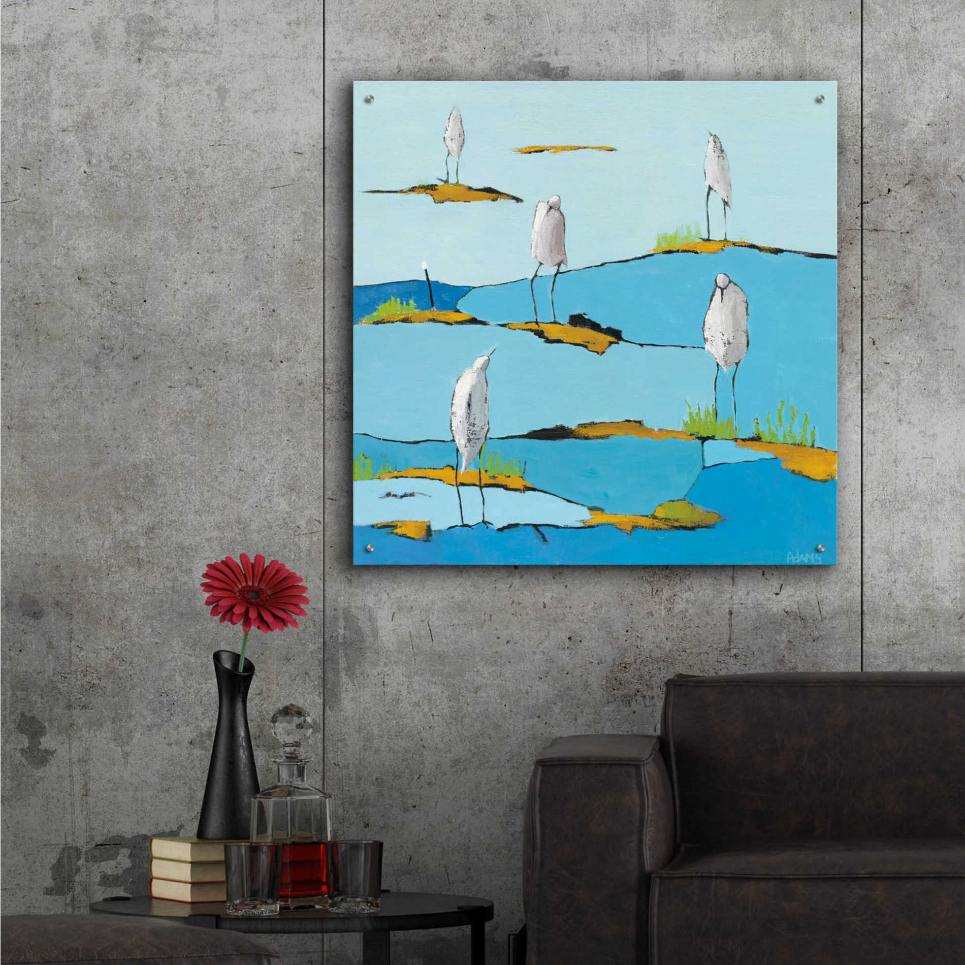 Epic Art 'Beach Bums' by Phyllis Adams, Acrylic Glass Wall Art,36x36