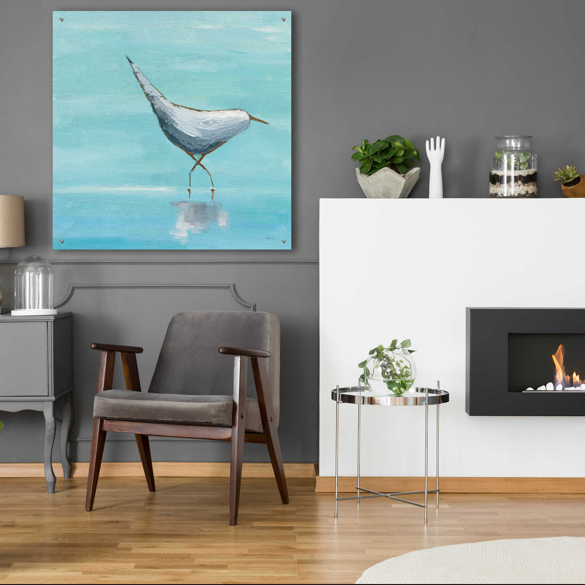 Epic Art 'Egret I' by Phyllis Adams, Acrylic Glass Wall Art,36x36