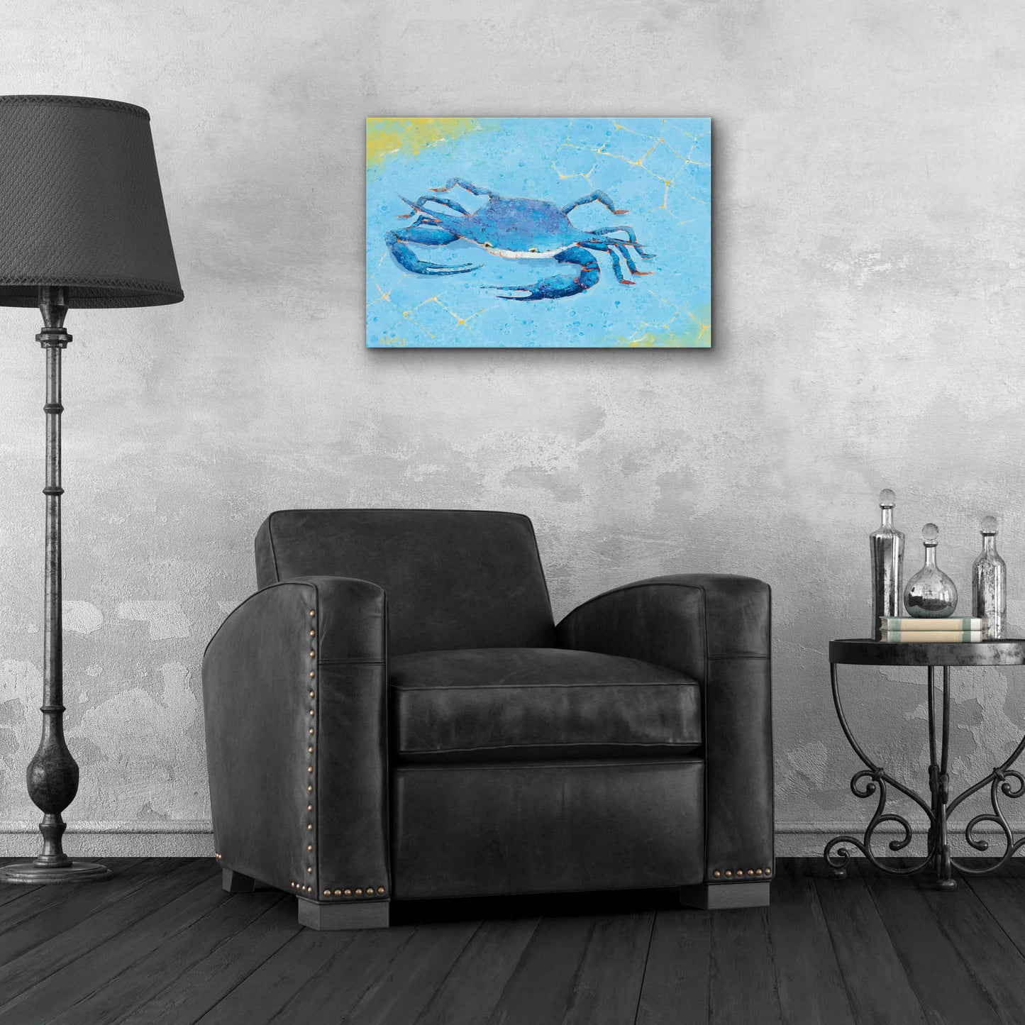 Epic Art 'Blue Crab V' by Phyllis Adams, Acrylic Glass Wall Art,24x16