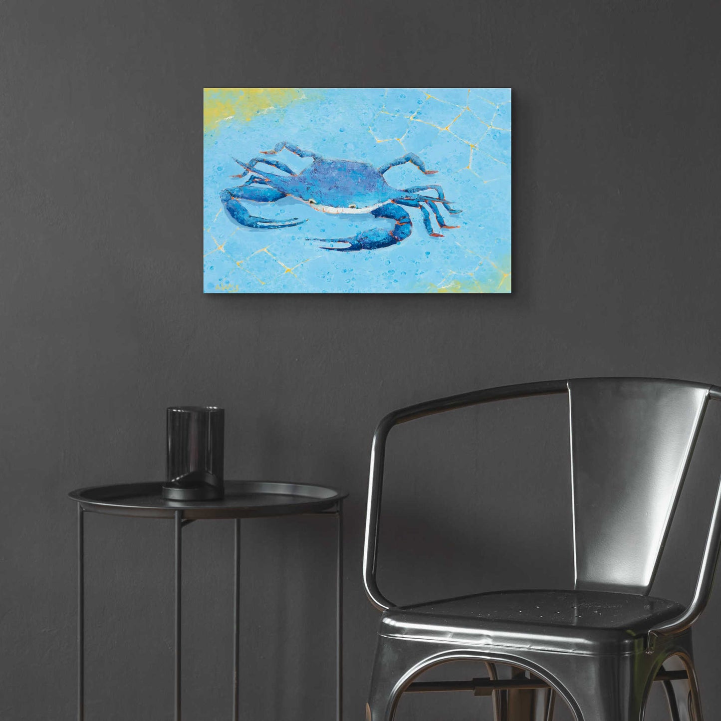 Epic Art 'Blue Crab V' by Phyllis Adams, Acrylic Glass Wall Art,24x16