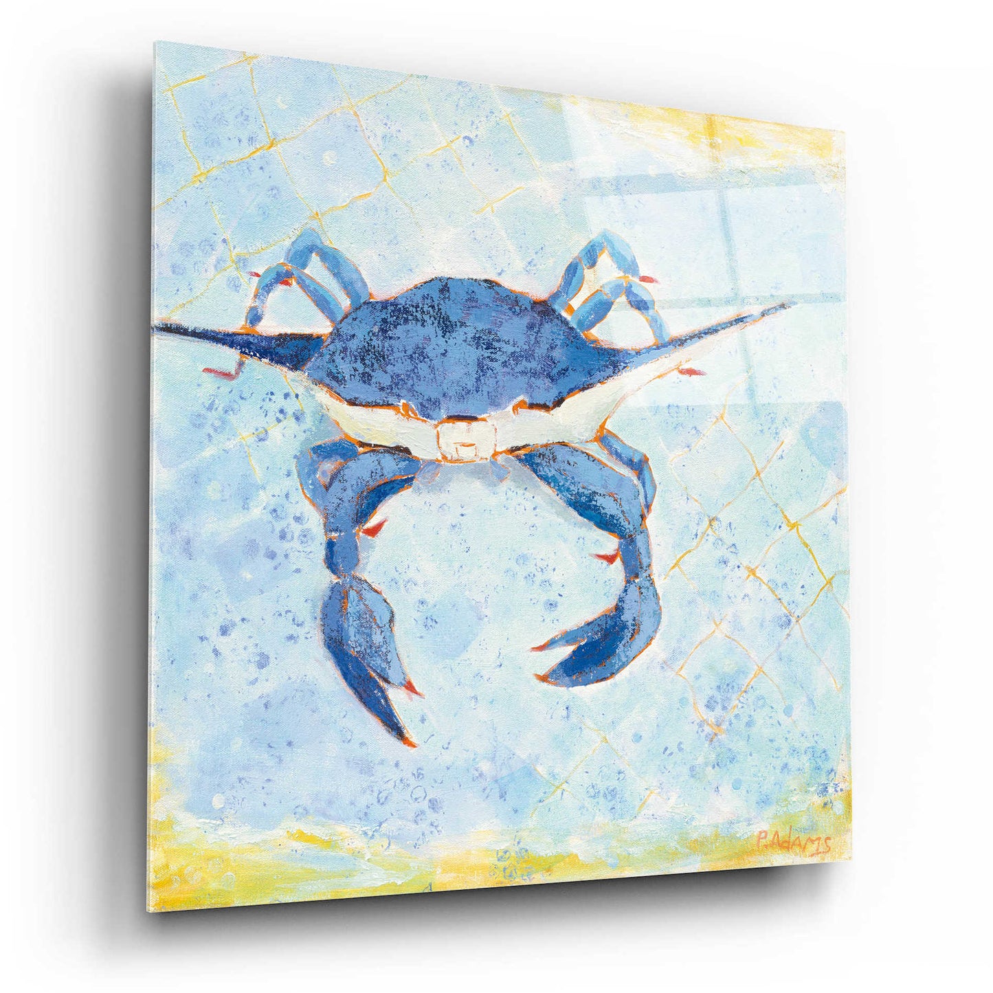 Epic Art 'Blue Crab VI' by Phyllis Adams, Acrylic Glass Wall Art,12x12