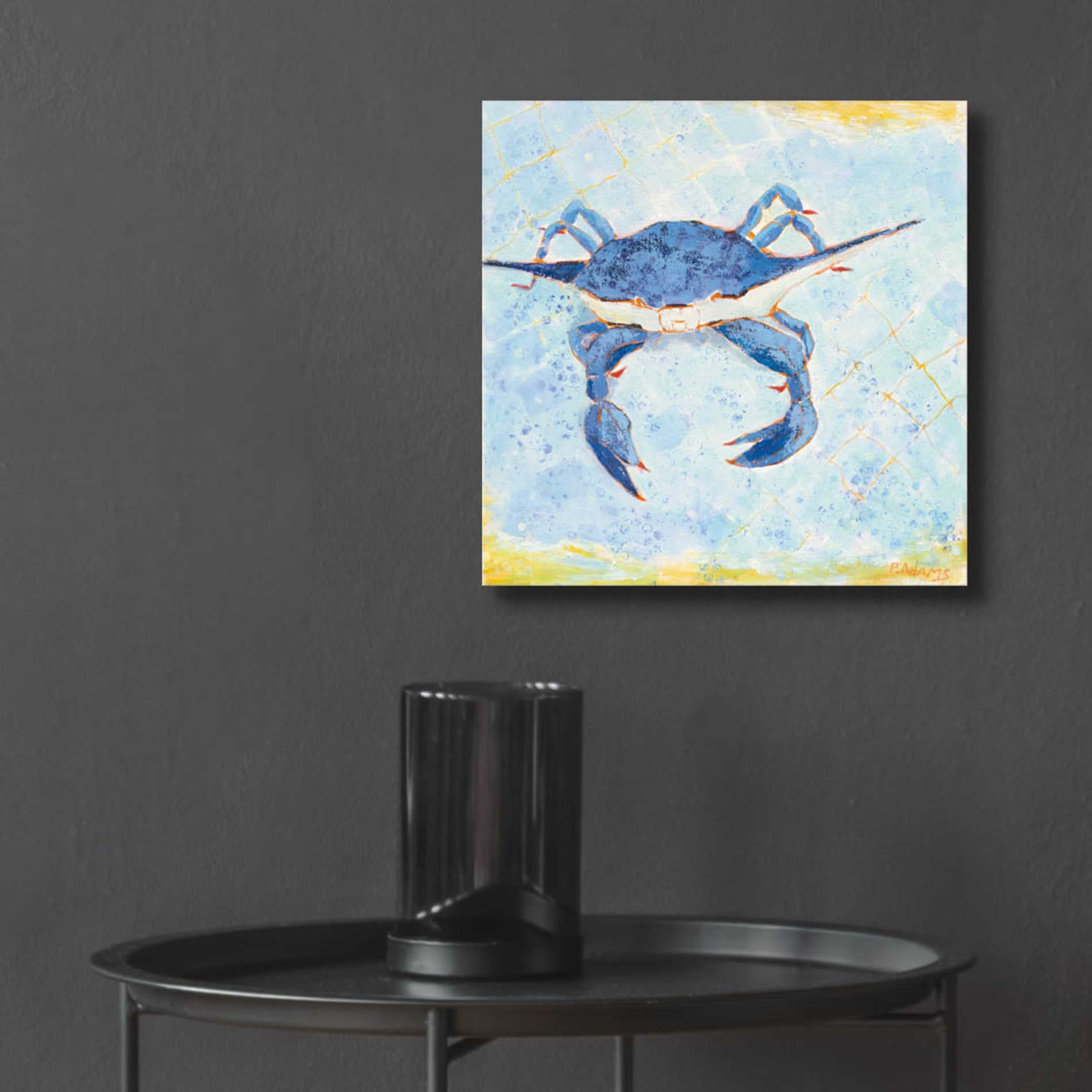 Epic Art 'Blue Crab VI' by Phyllis Adams, Acrylic Glass Wall Art,12x12