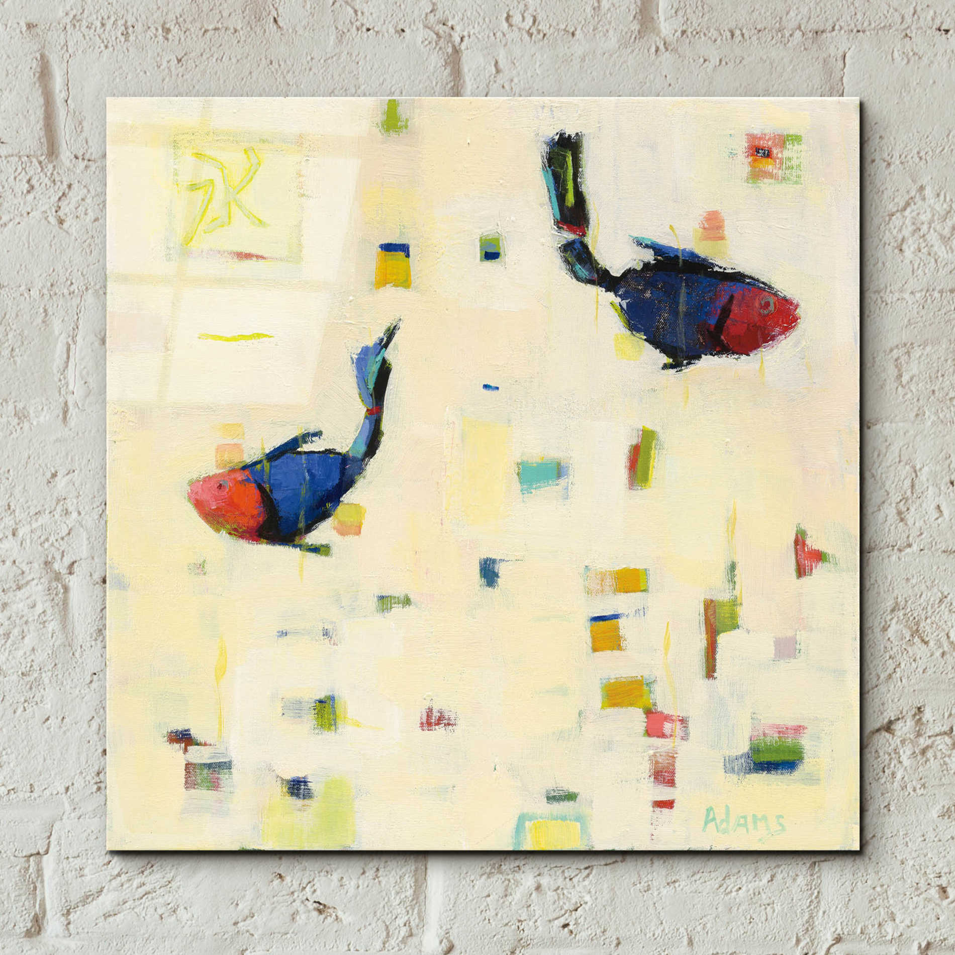 Epic Art 'One Fish Two Fish' by Phyllis Adams, Acrylic Glass Wall Art,12x12