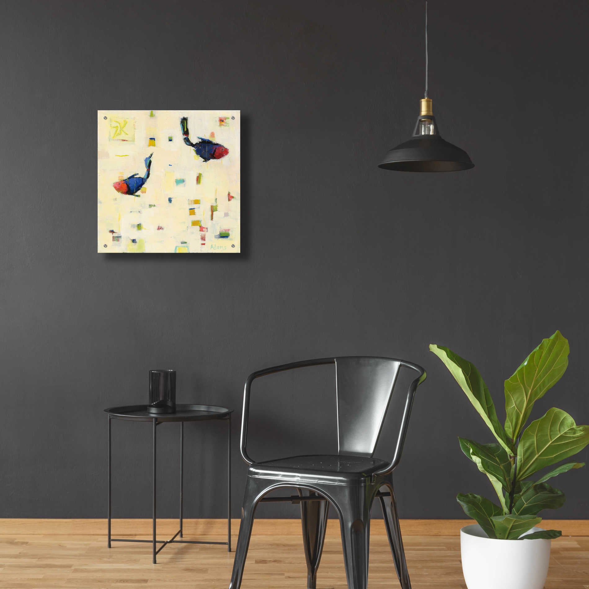 Epic Art 'One Fish Two Fish' by Phyllis Adams, Acrylic Glass Wall Art,24x24