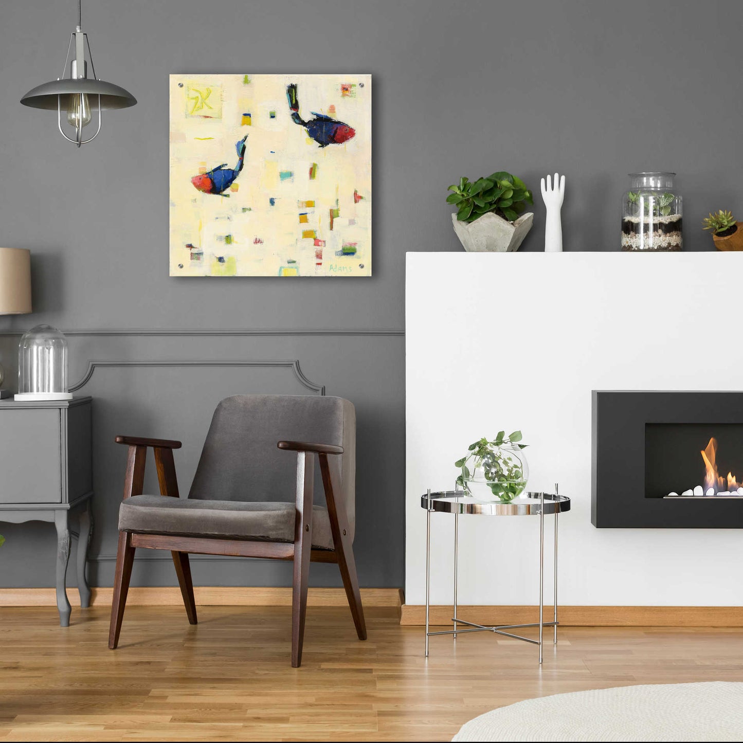 Epic Art 'One Fish Two Fish' by Phyllis Adams, Acrylic Glass Wall Art,24x24
