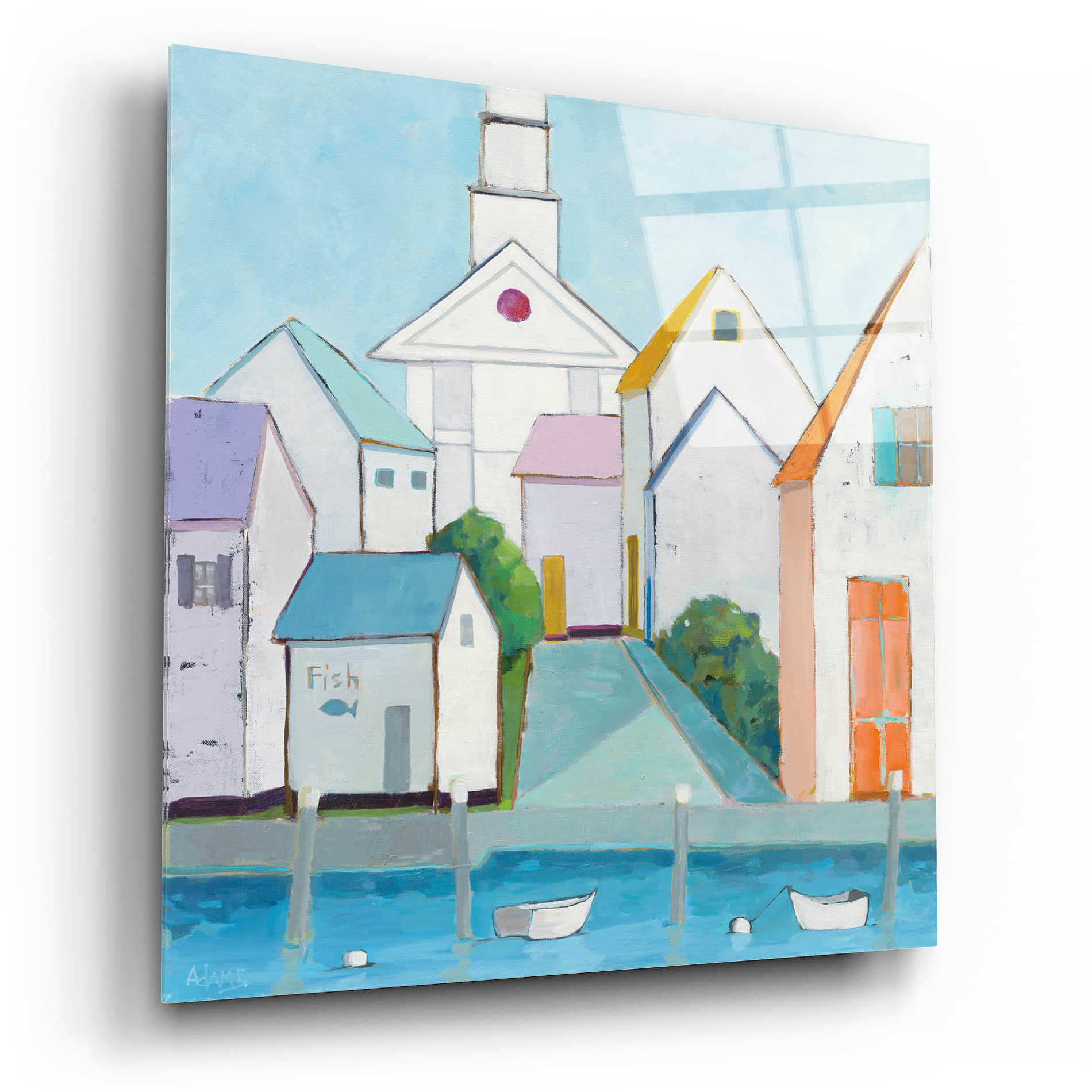 Epic Art 'Harbor Town III' by Phyllis Adams, Acrylic Glass Wall Art,12x12