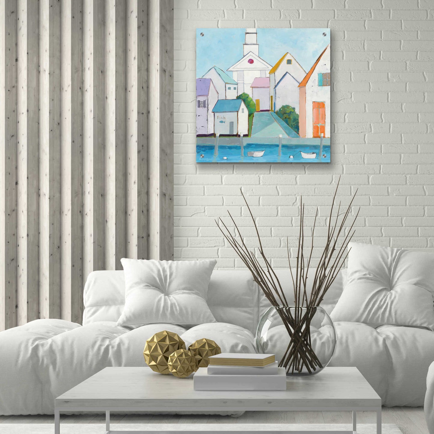 Epic Art 'Harbor Town III' by Phyllis Adams, Acrylic Glass Wall Art,24x24