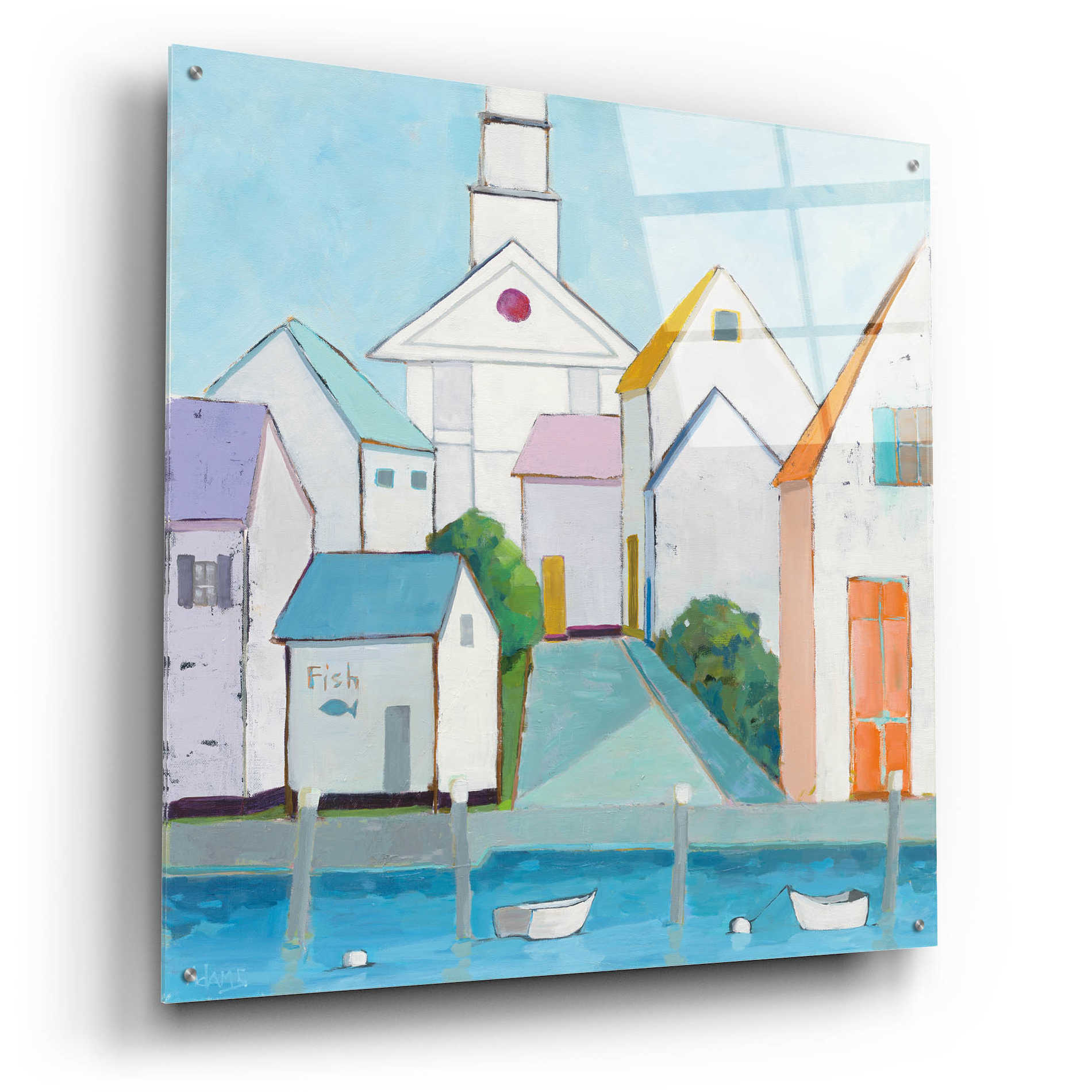 Epic Art 'Harbor Town III' by Phyllis Adams, Acrylic Glass Wall Art,36x36