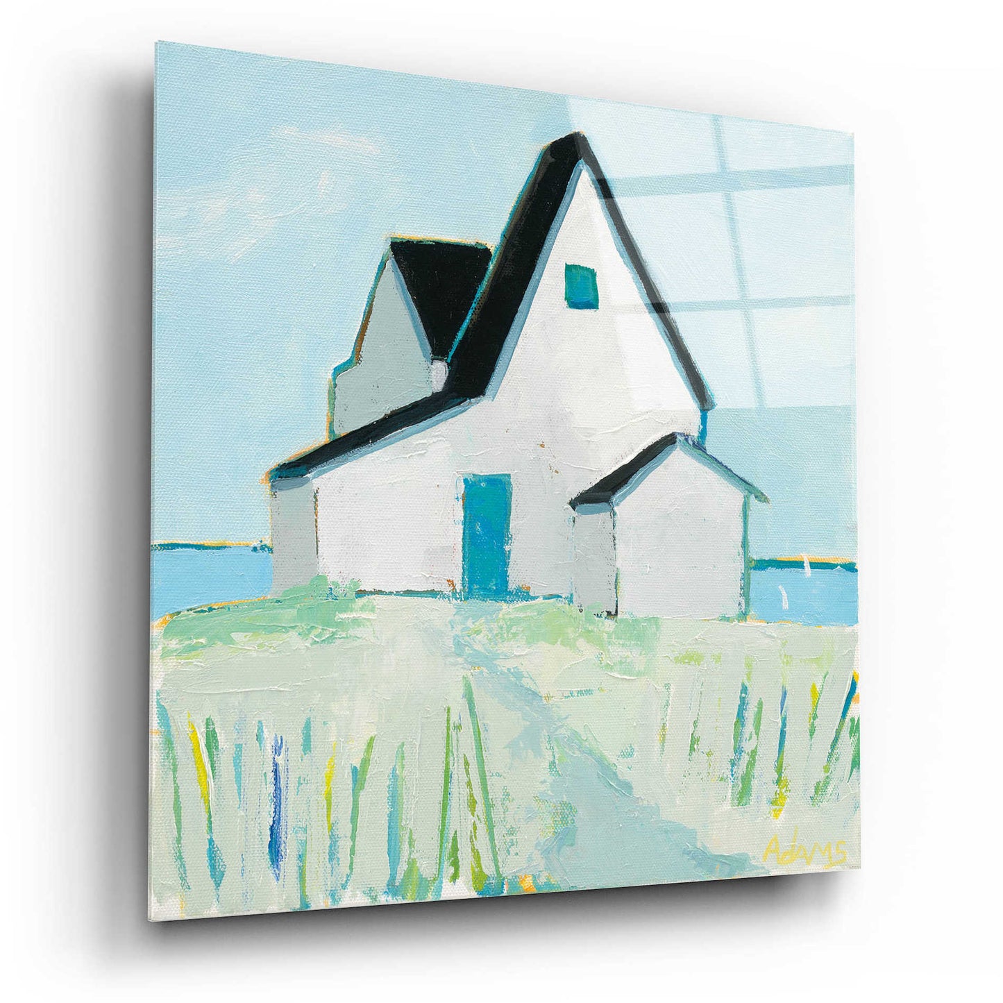 Epic Art 'Cottage by the Sea' by Phyllis Adams, Acrylic Glass Wall Art,12x12