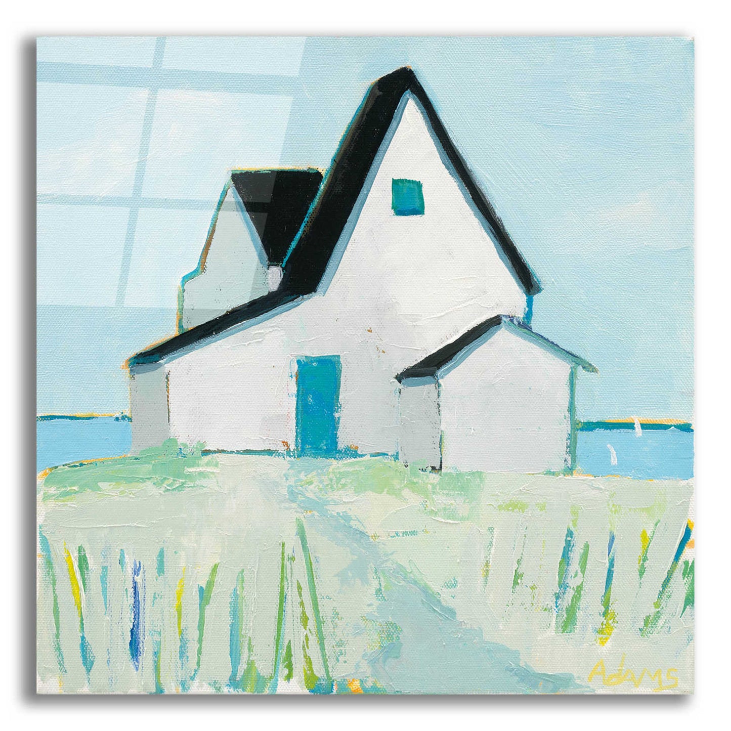 Epic Art 'Cottage by the Sea' by Phyllis Adams, Acrylic Glass Wall Art,12x12