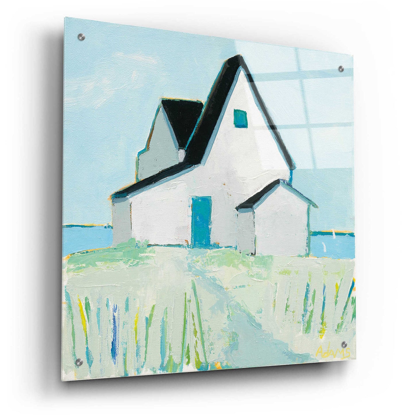 Epic Art 'Cottage by the Sea' by Phyllis Adams, Acrylic Glass Wall Art,24x24