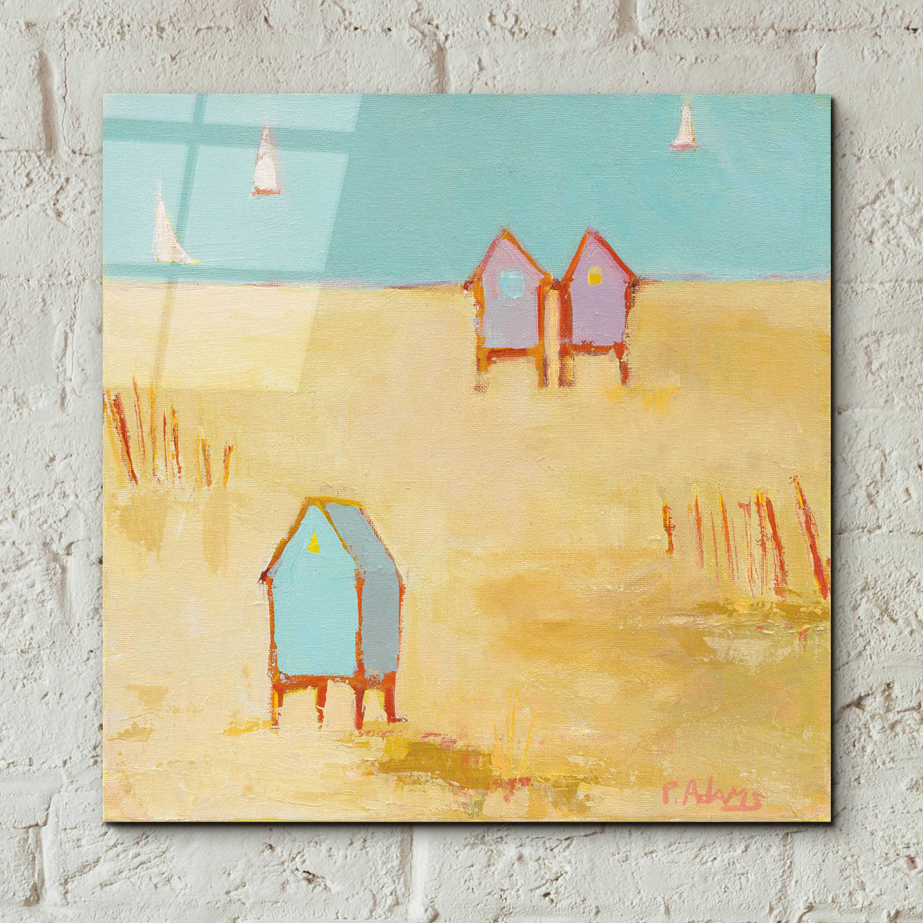 Epic Art 'Cabanas' by Phyllis Adams, Acrylic Glass Wall Art,12x12