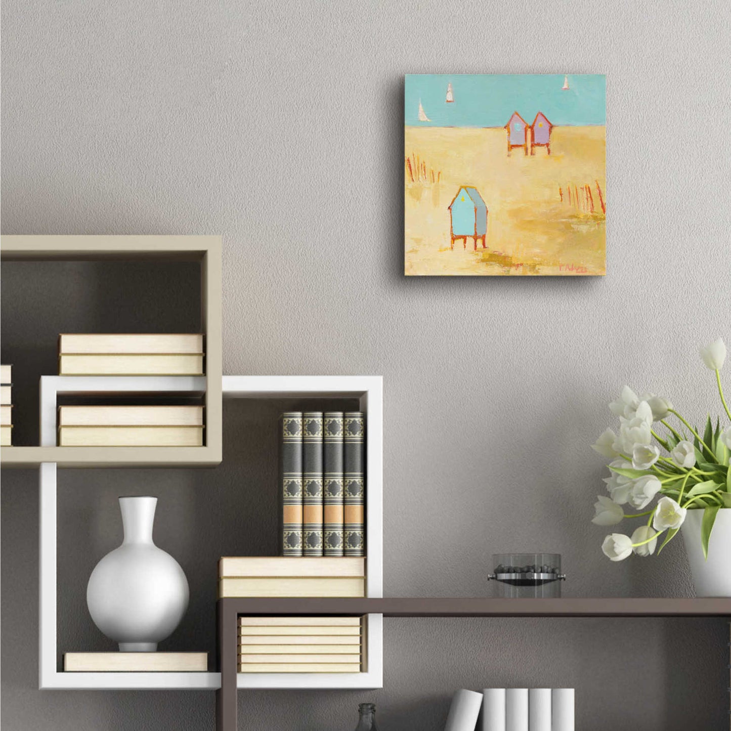 Epic Art 'Cabanas' by Phyllis Adams, Acrylic Glass Wall Art,12x12