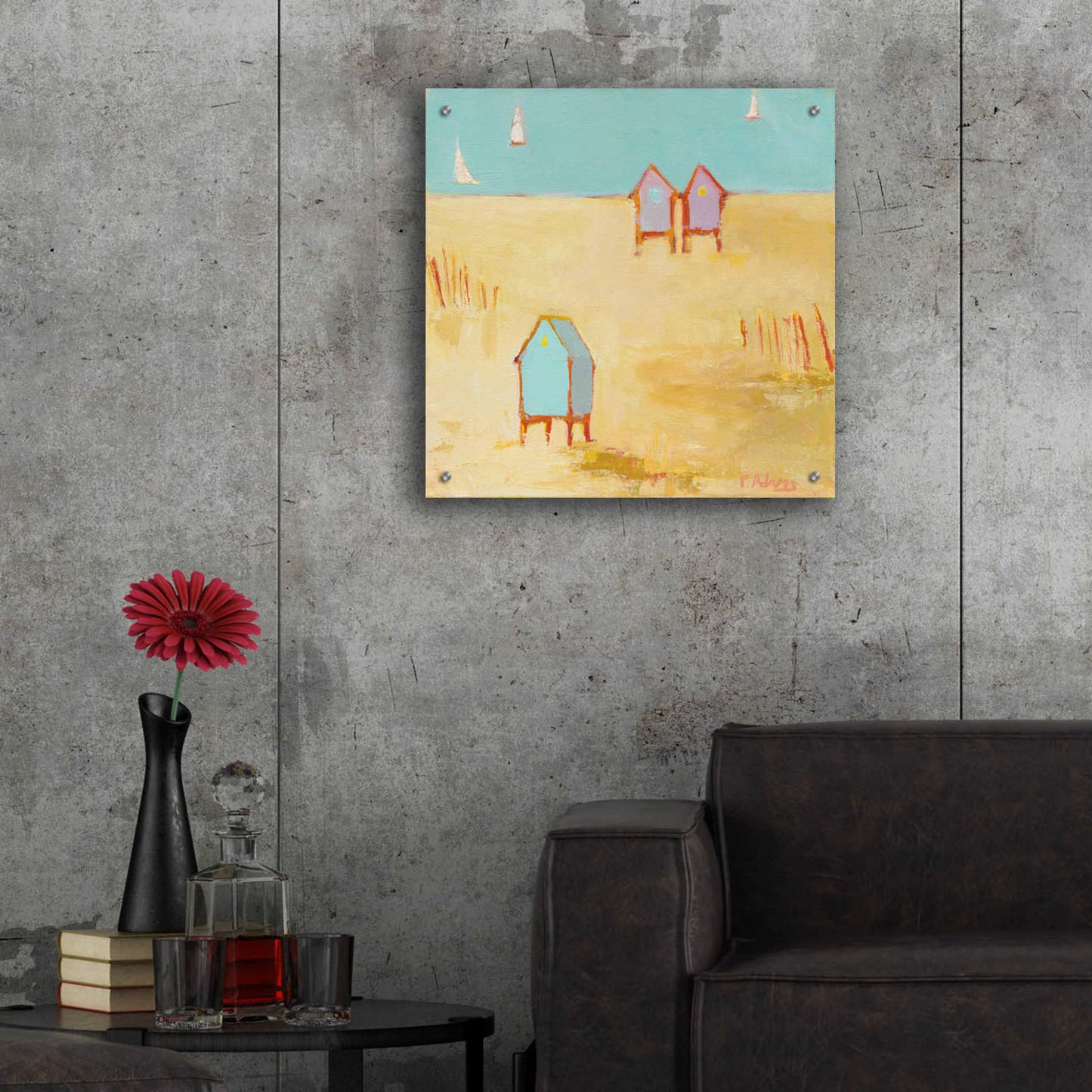 Epic Art 'Cabanas' by Phyllis Adams, Acrylic Glass Wall Art,24x24