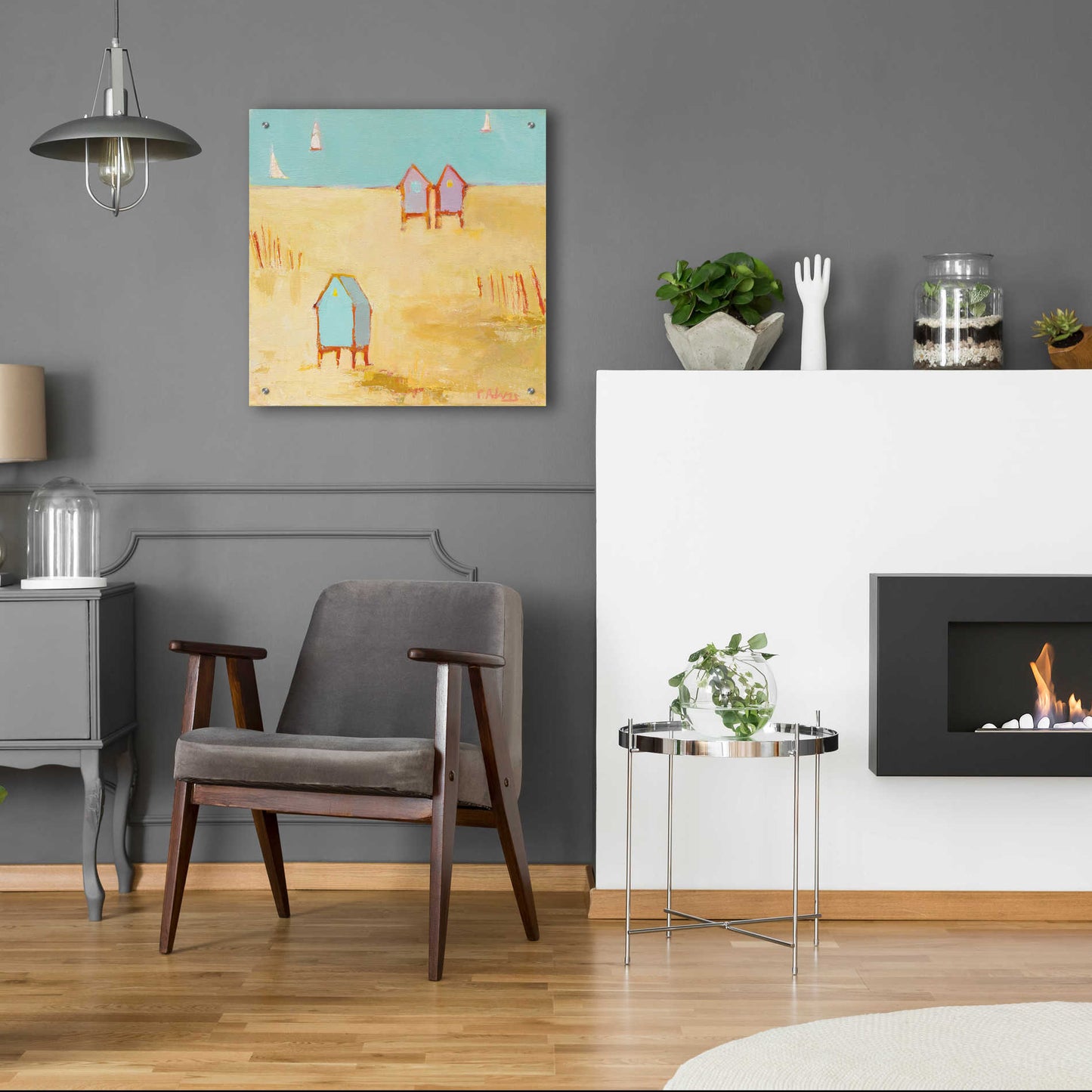 Epic Art 'Cabanas' by Phyllis Adams, Acrylic Glass Wall Art,24x24
