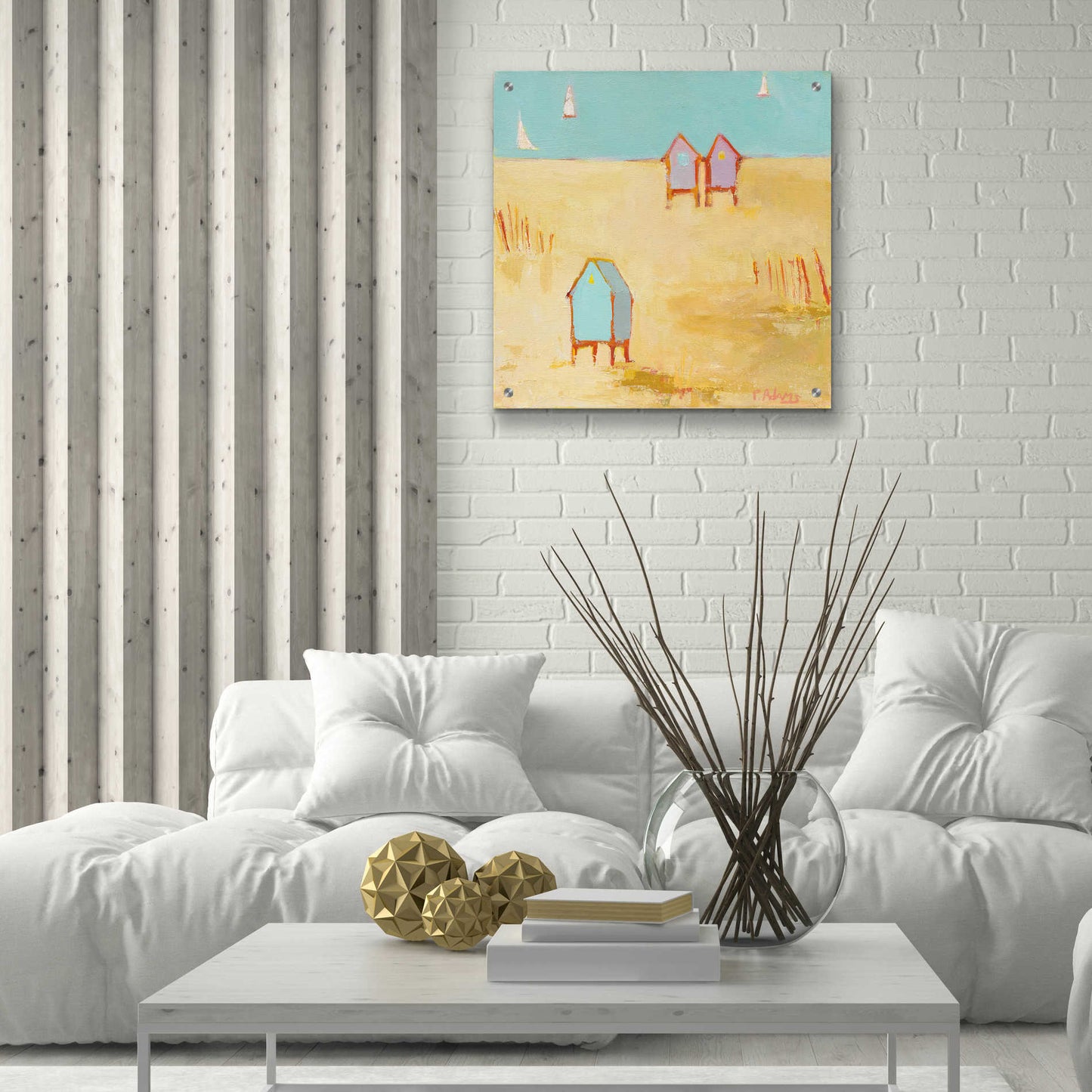 Epic Art 'Cabanas' by Phyllis Adams, Acrylic Glass Wall Art,24x24