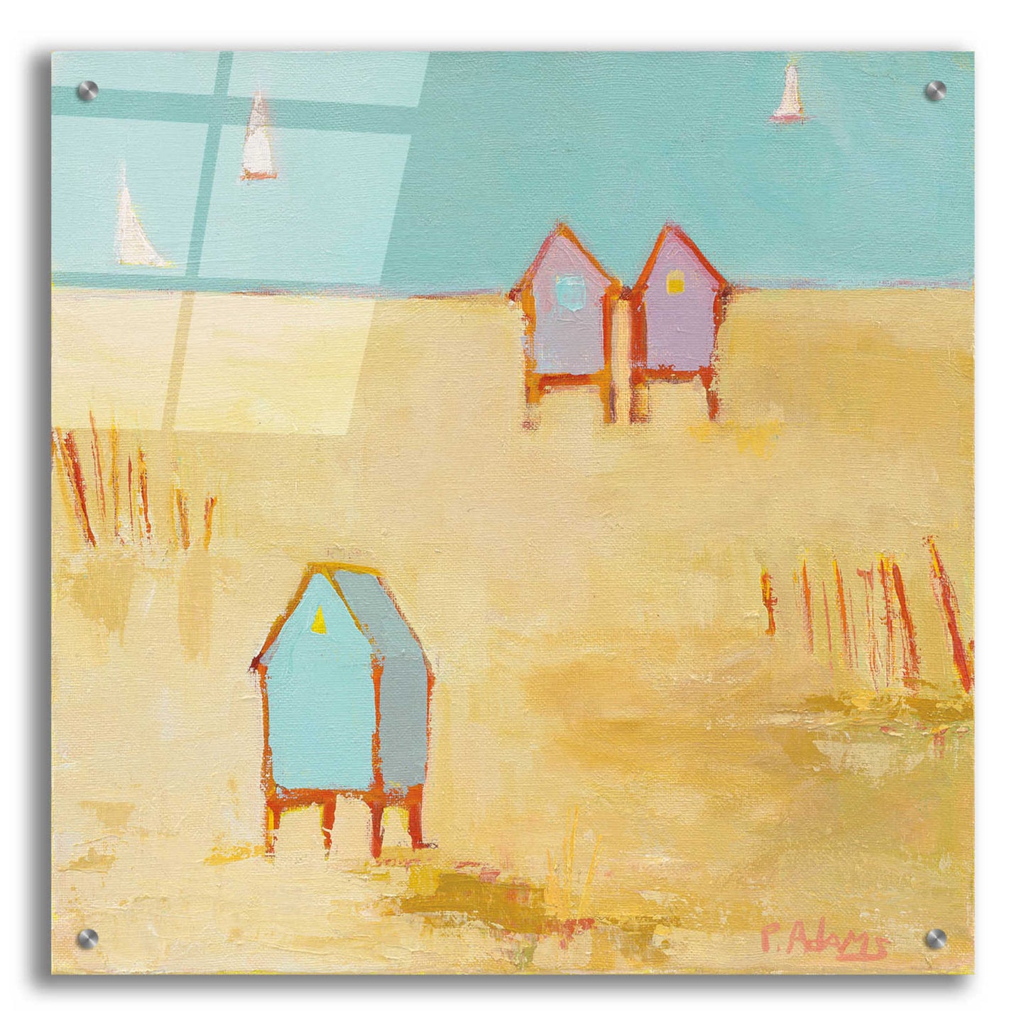 Epic Art 'Cabanas' by Phyllis Adams, Acrylic Glass Wall Art,24x24