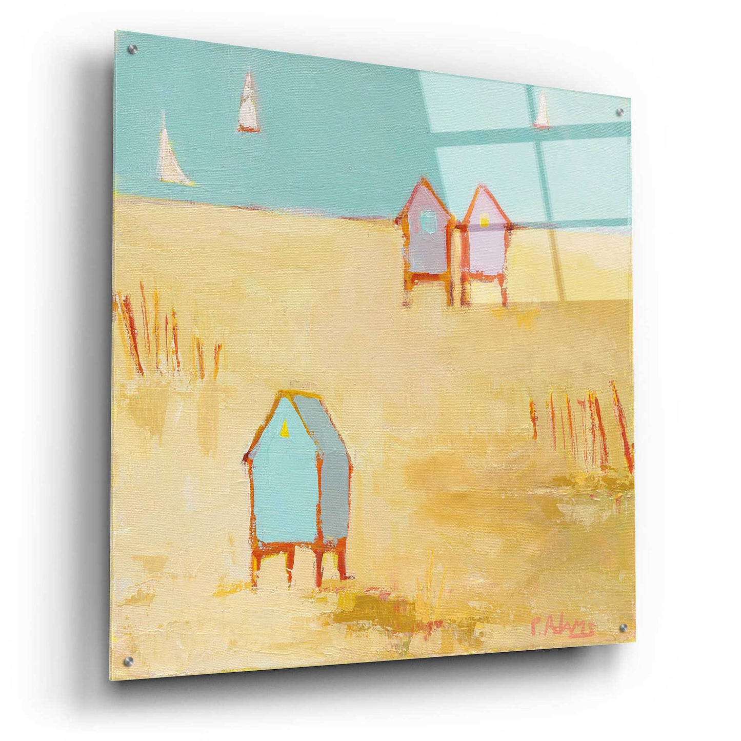 Epic Art 'Cabanas' by Phyllis Adams, Acrylic Glass Wall Art,36x36
