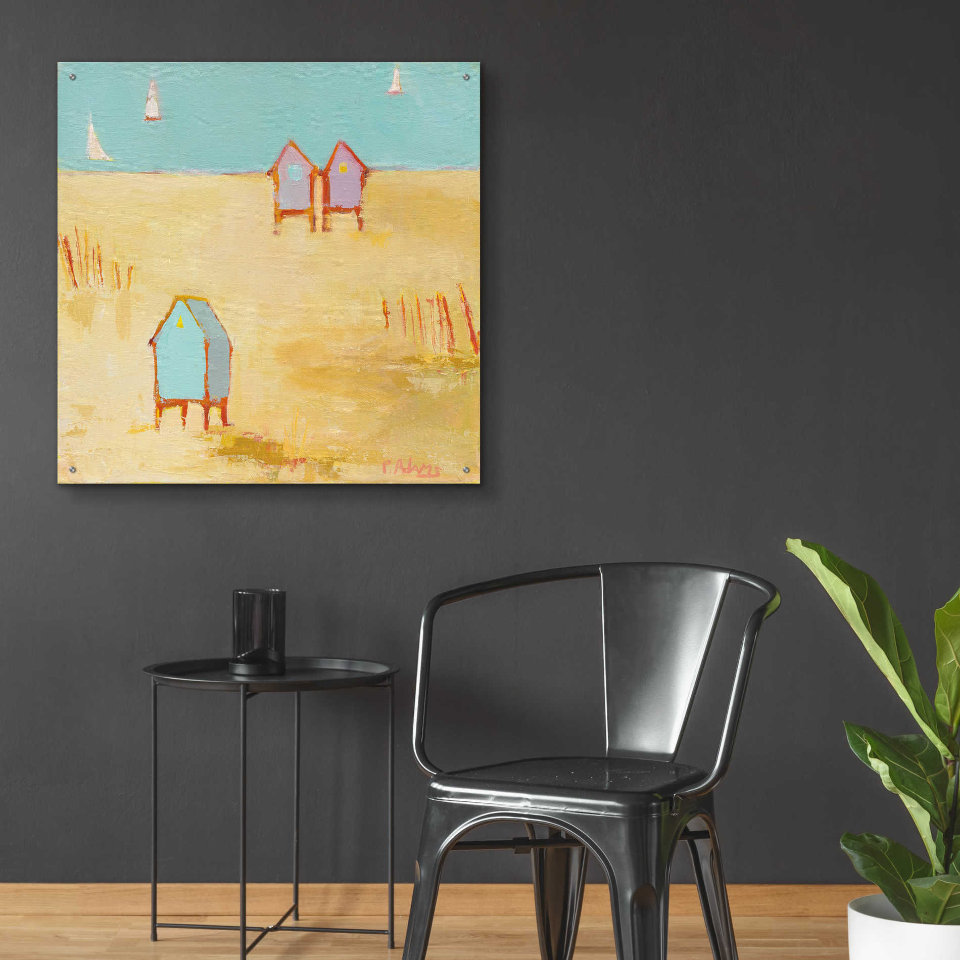 Epic Art 'Cabanas' by Phyllis Adams, Acrylic Glass Wall Art,36x36