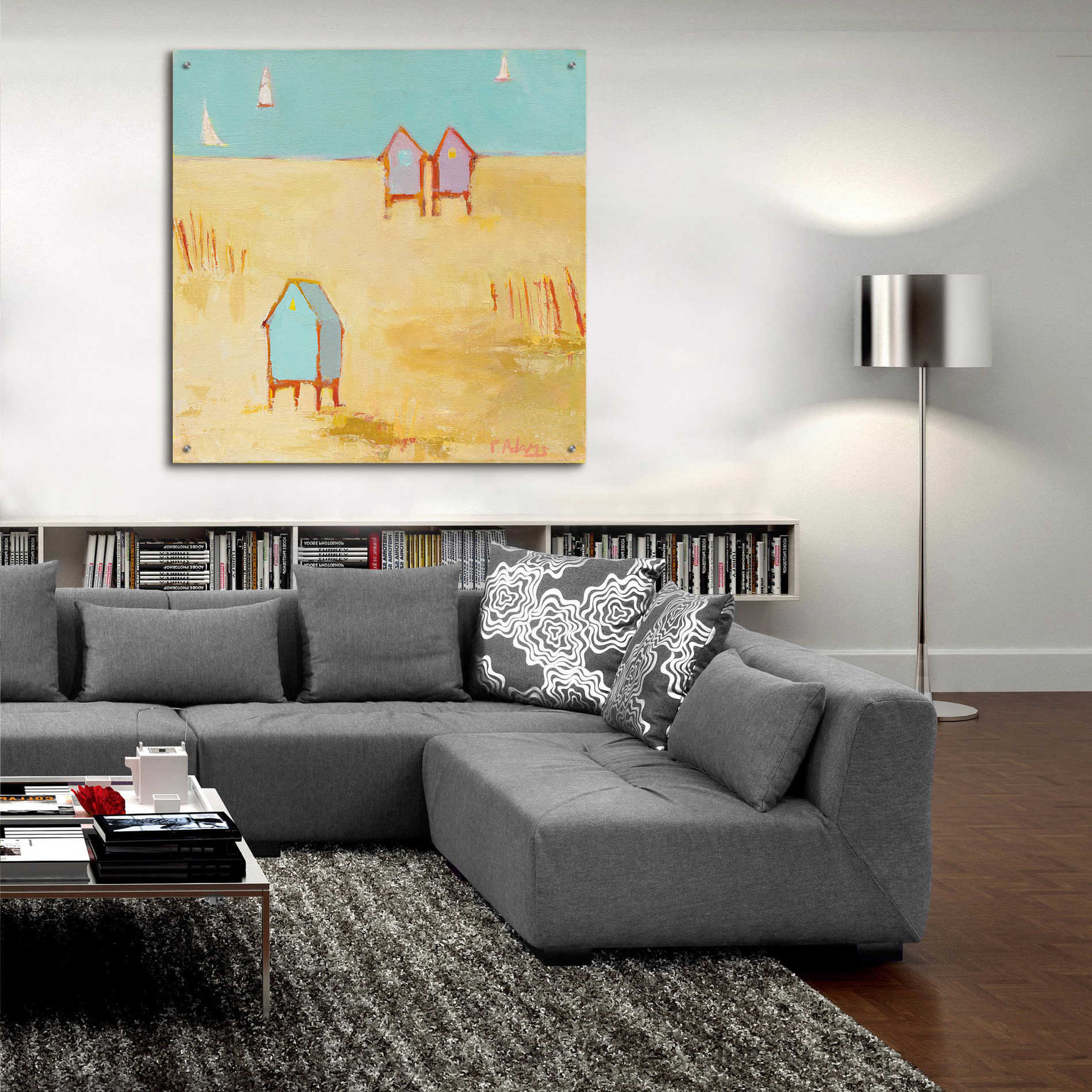 Epic Art 'Cabanas' by Phyllis Adams, Acrylic Glass Wall Art,36x36