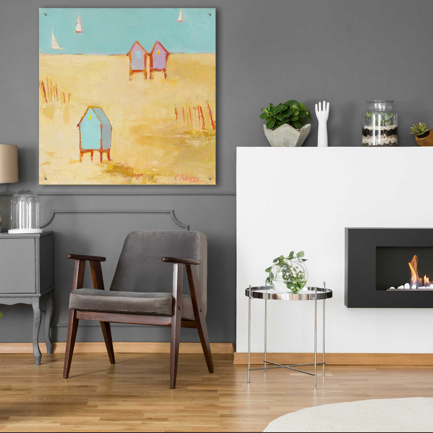Epic Art 'Cabanas' by Phyllis Adams, Acrylic Glass Wall Art,36x36