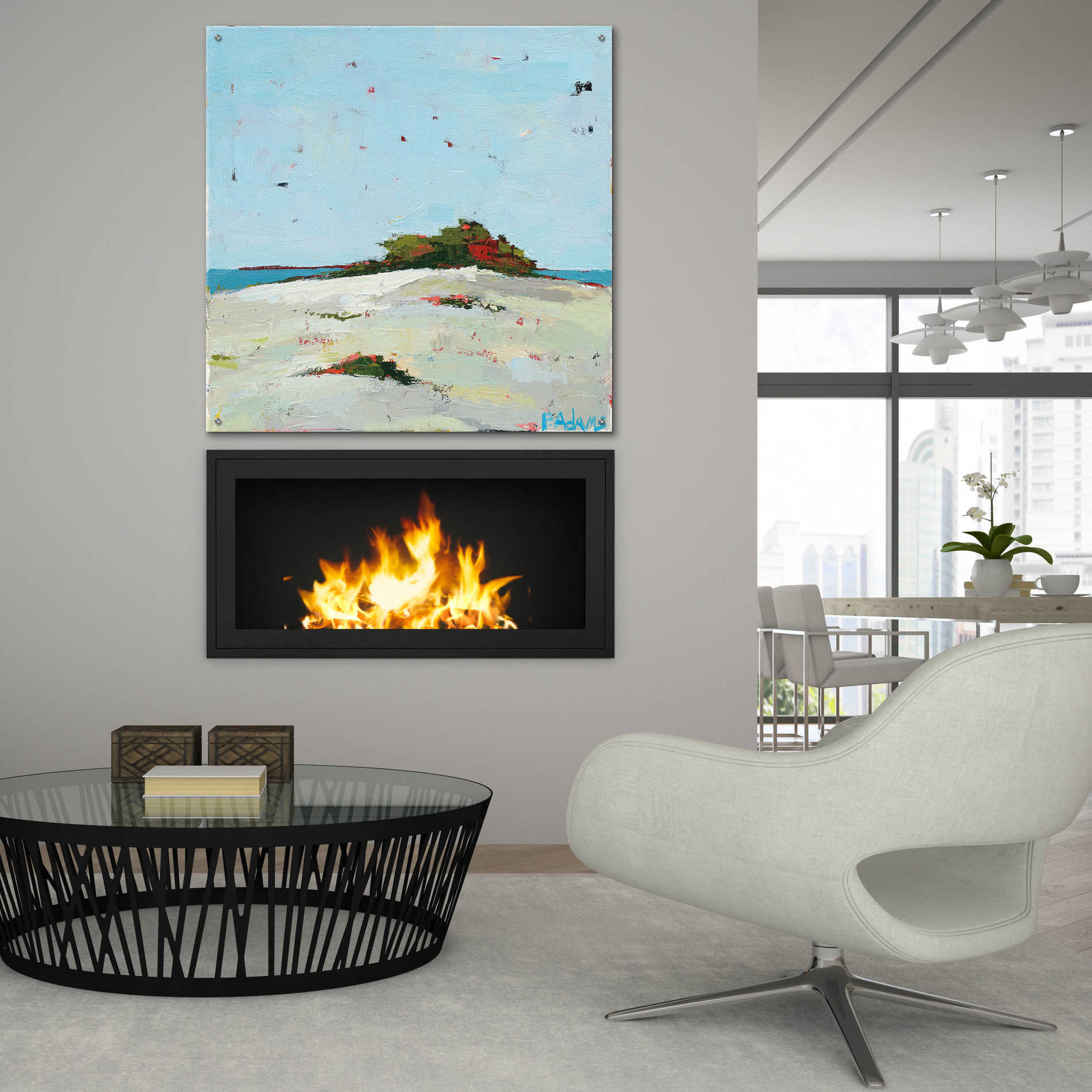 Epic Art 'Fall Dune' by Phyllis Adams, Acrylic Glass Wall Art,36x36