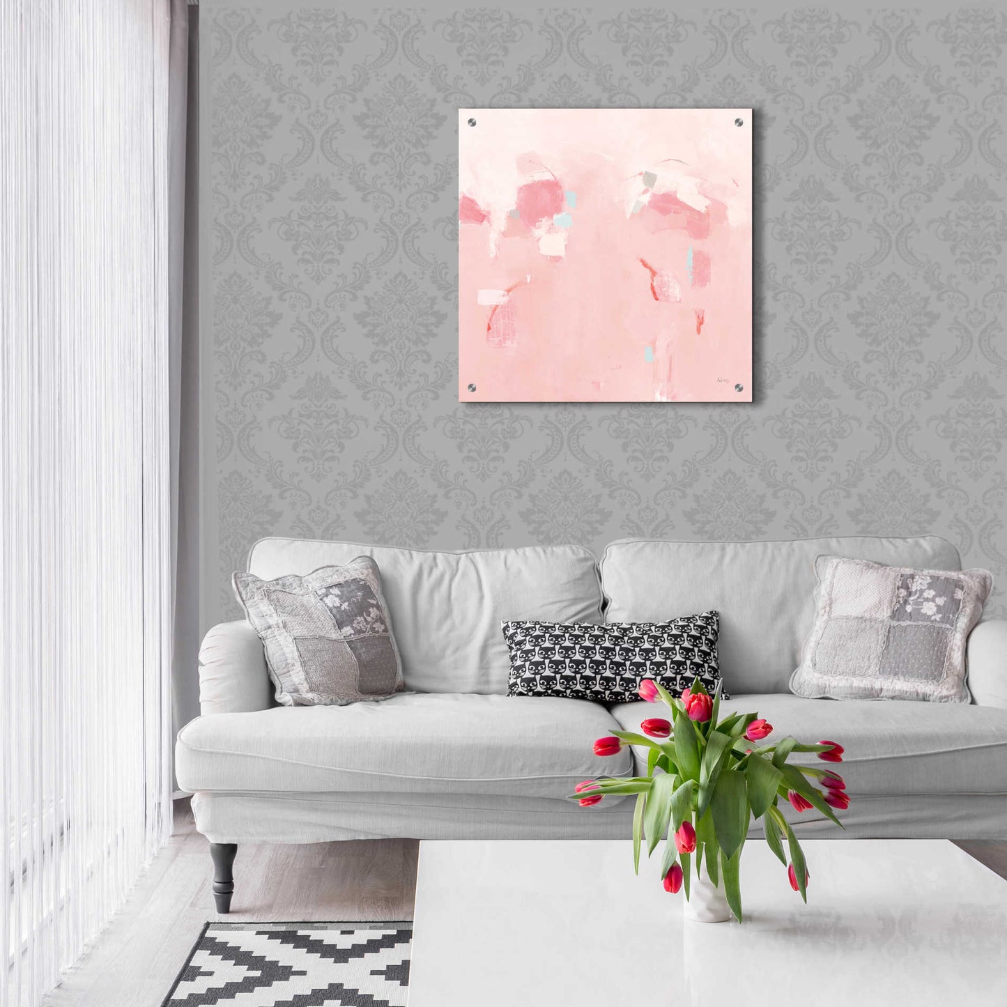 Epic Art 'Splash Pink' by Phyllis Adams, Acrylic Glass Wall Art,24x24