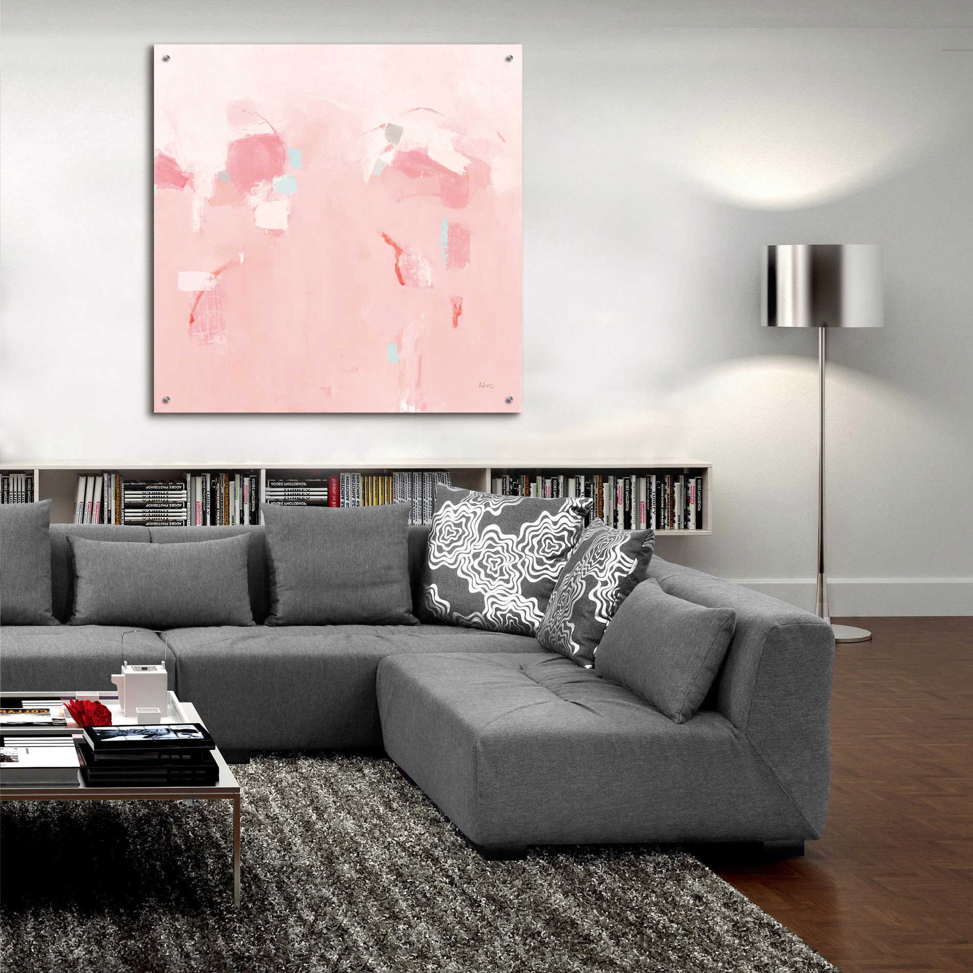 Epic Art 'Splash Pink' by Phyllis Adams, Acrylic Glass Wall Art,36x36