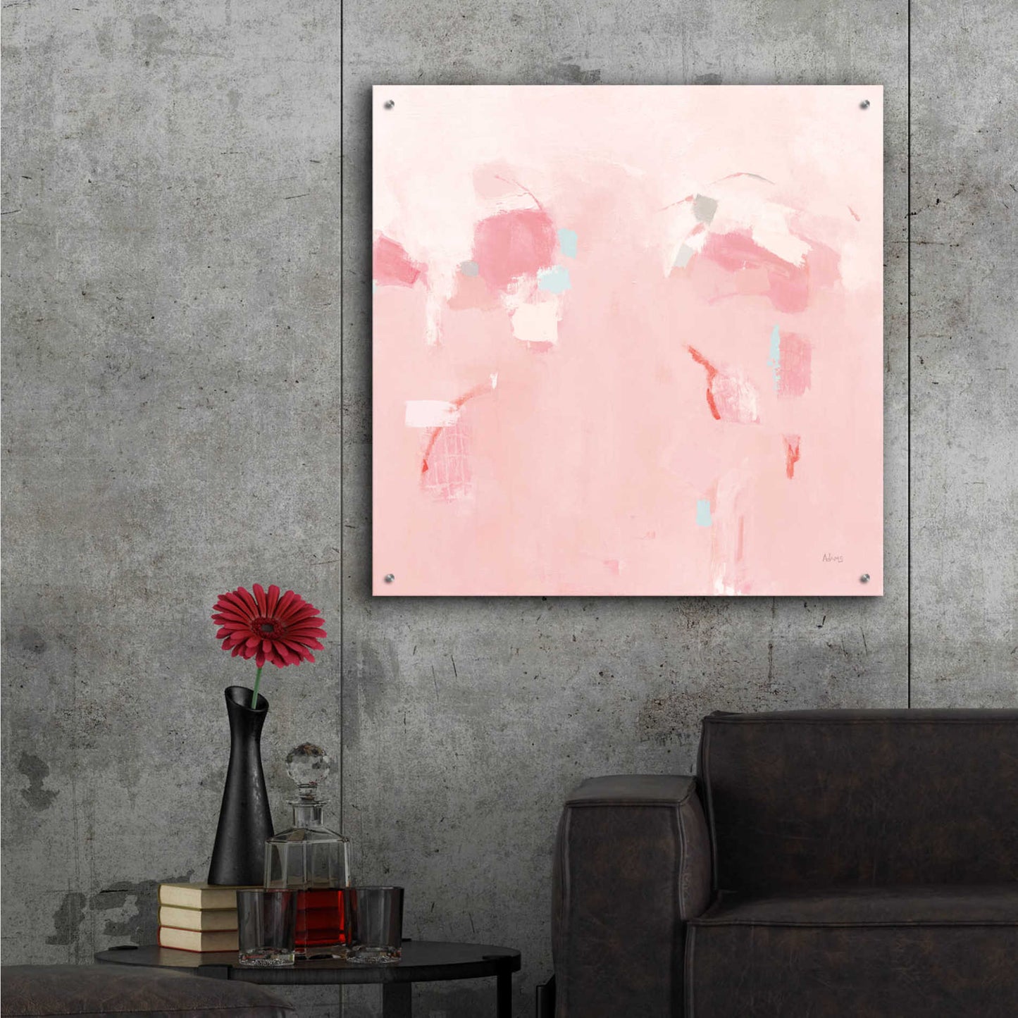 Epic Art 'Splash Pink' by Phyllis Adams, Acrylic Glass Wall Art,36x36