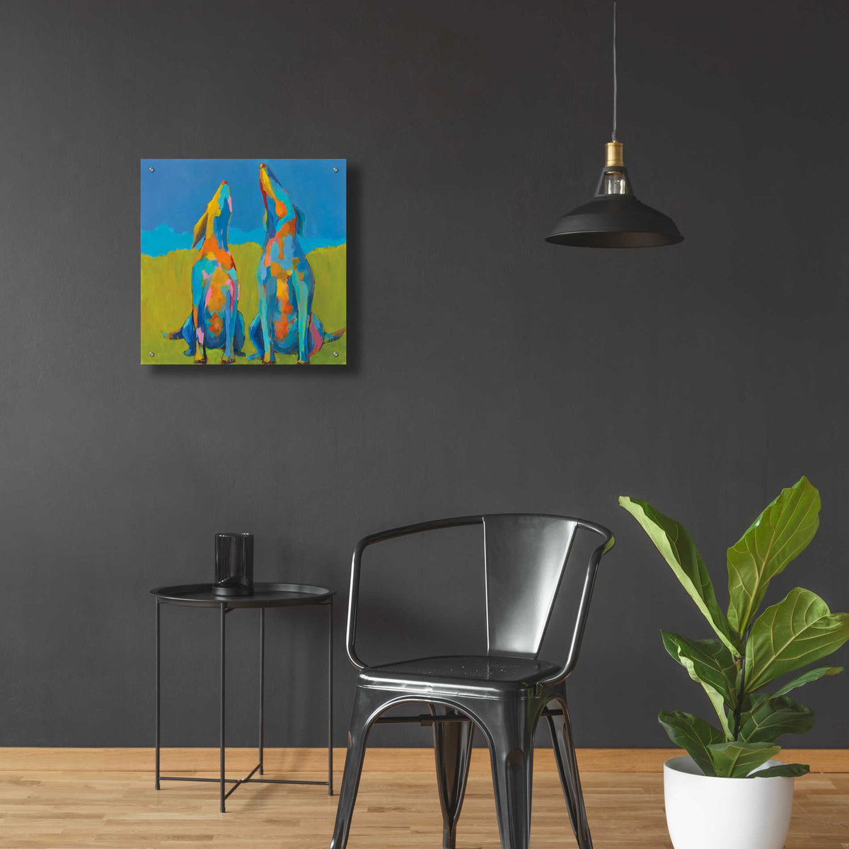Epic Art 'Howling Hounds' by Phyllis Adams, Acrylic Glass Wall Art,24x24