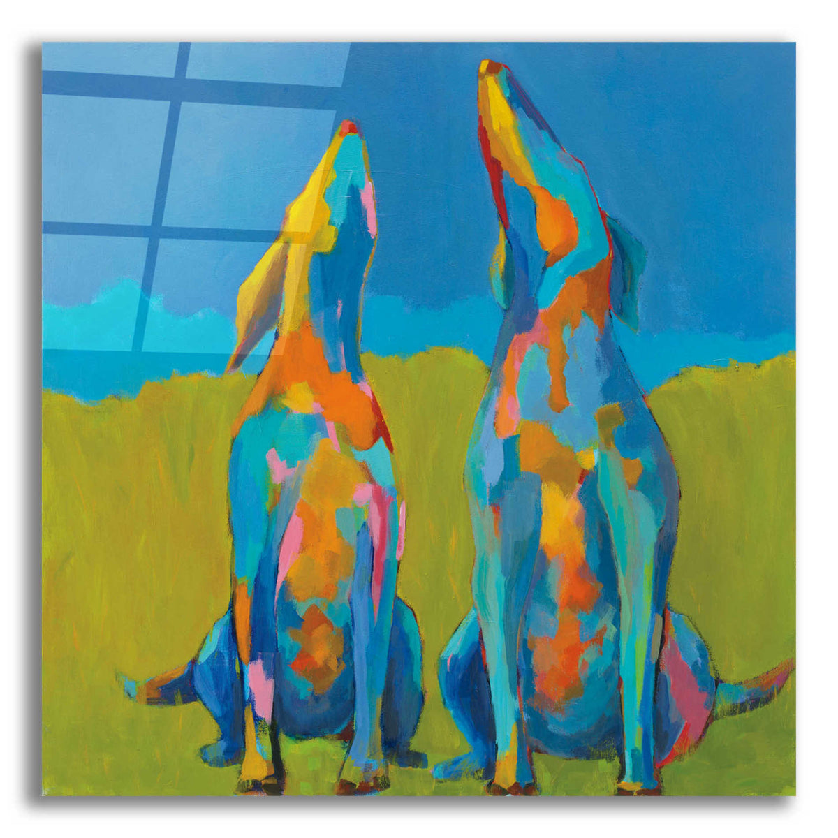 Epic Art 'Howling Hounds' by Phyllis Adams, Acrylic Glass Wall Art