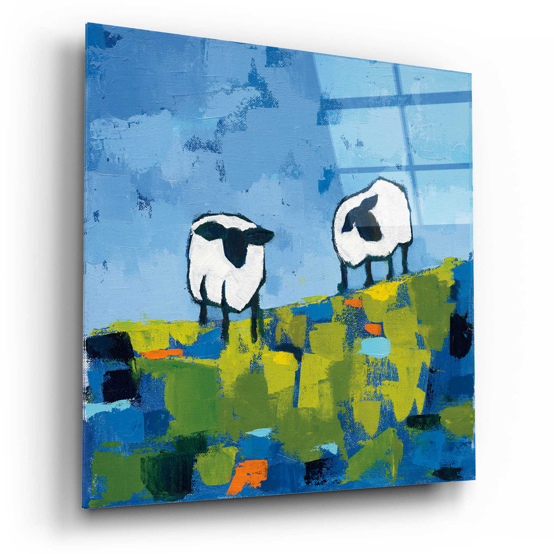 Epic Art 'Two Sheep' by Phyllis Adams, Acrylic Glass Wall Art,12x12