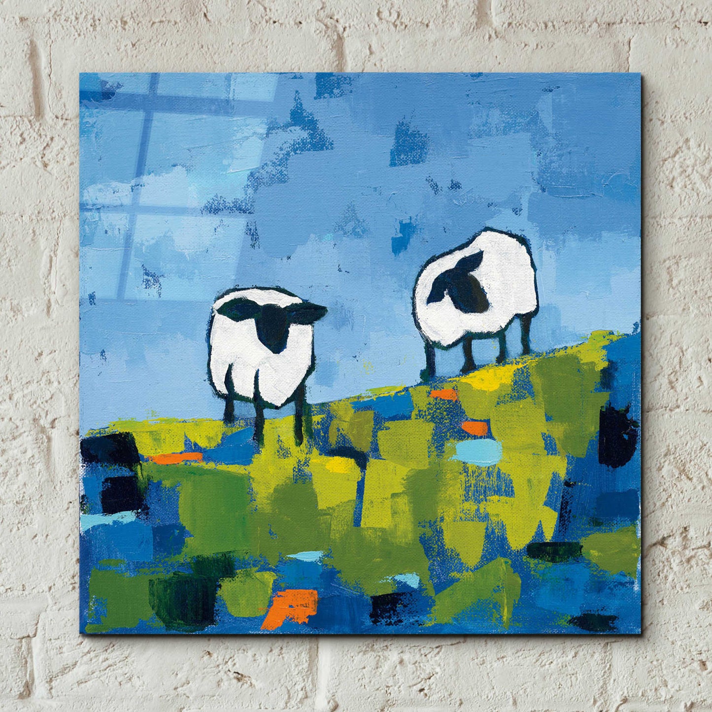 Epic Art 'Two Sheep' by Phyllis Adams, Acrylic Glass Wall Art,12x12