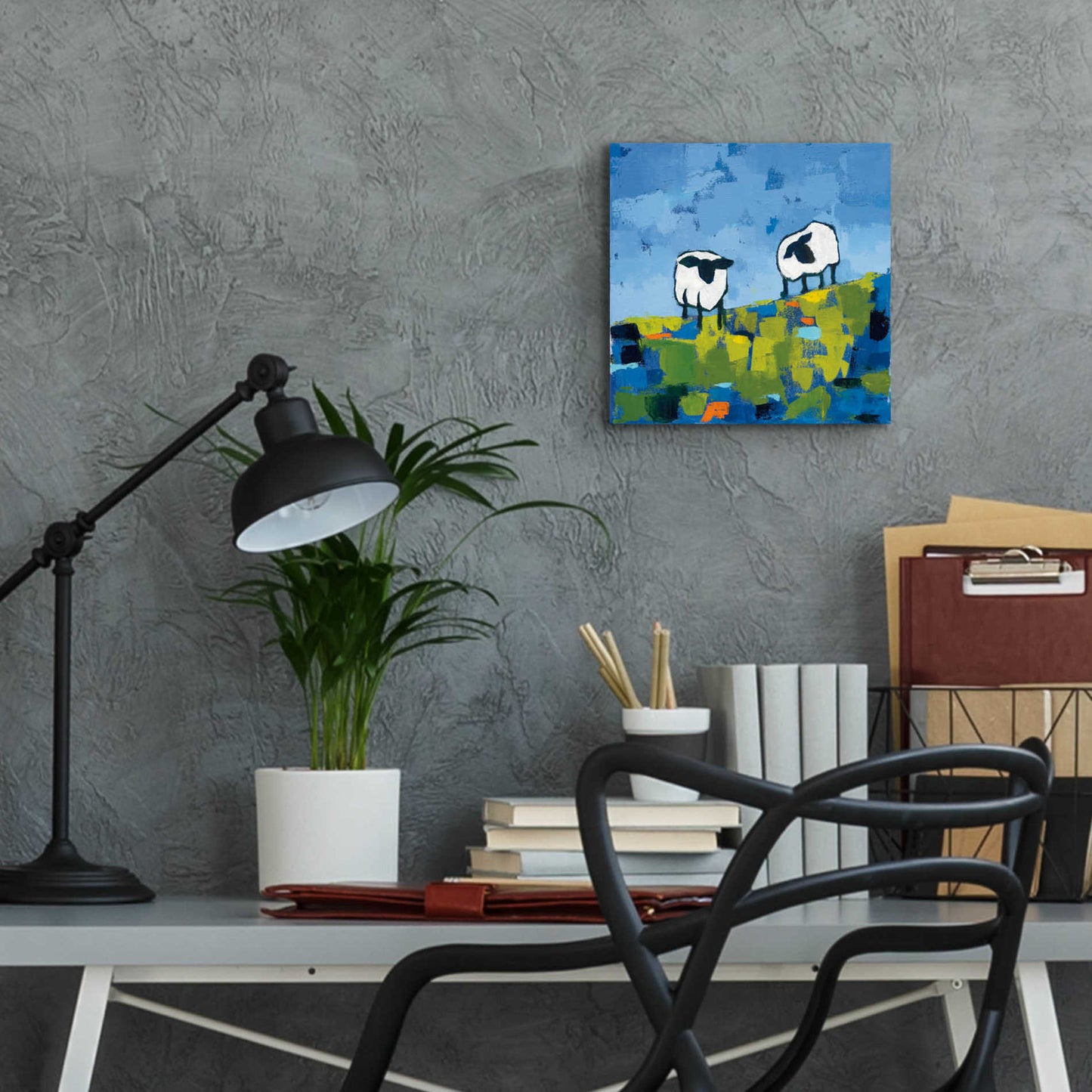 Epic Art 'Two Sheep' by Phyllis Adams, Acrylic Glass Wall Art,12x12