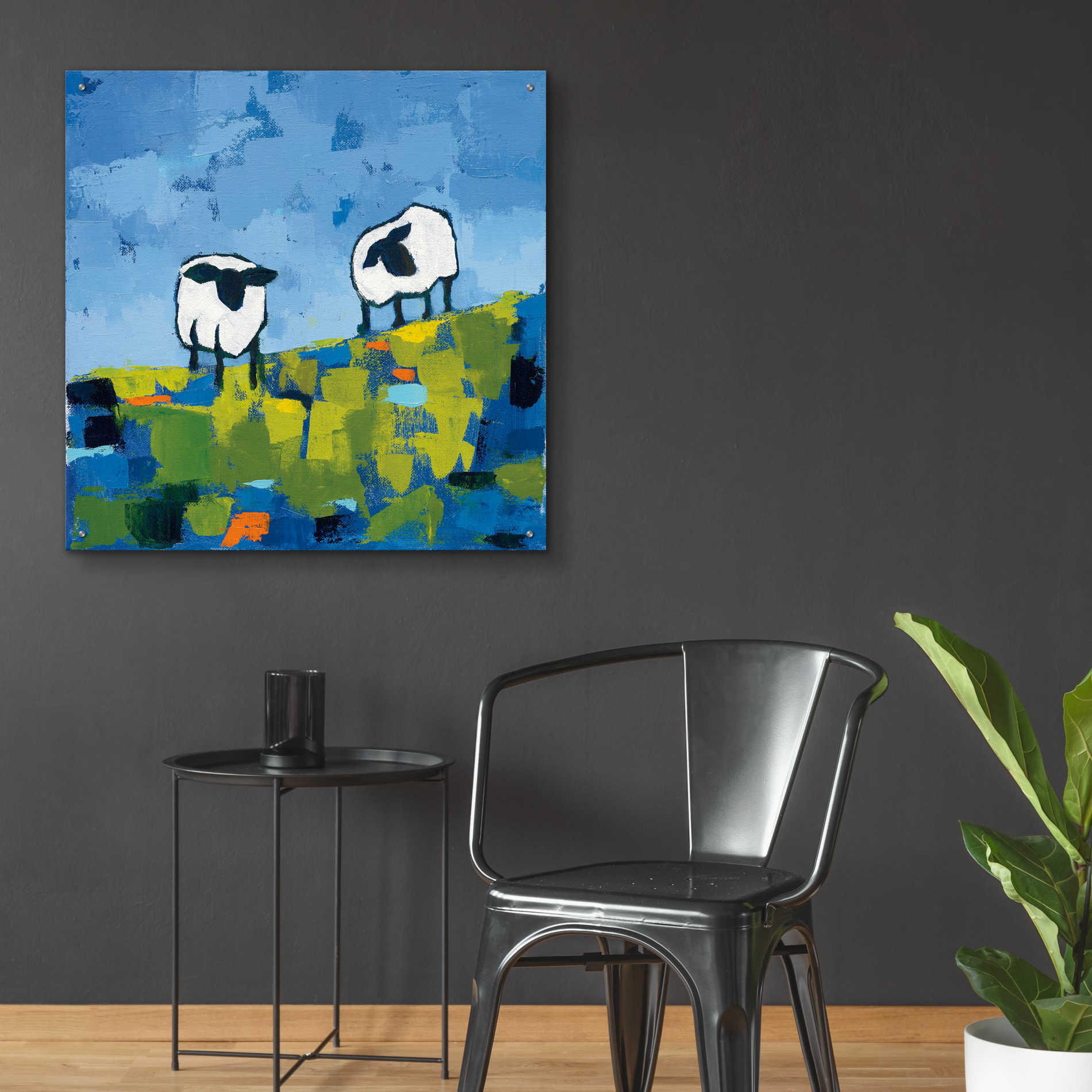 Epic Art 'Two Sheep' by Phyllis Adams, Acrylic Glass Wall Art,36x36