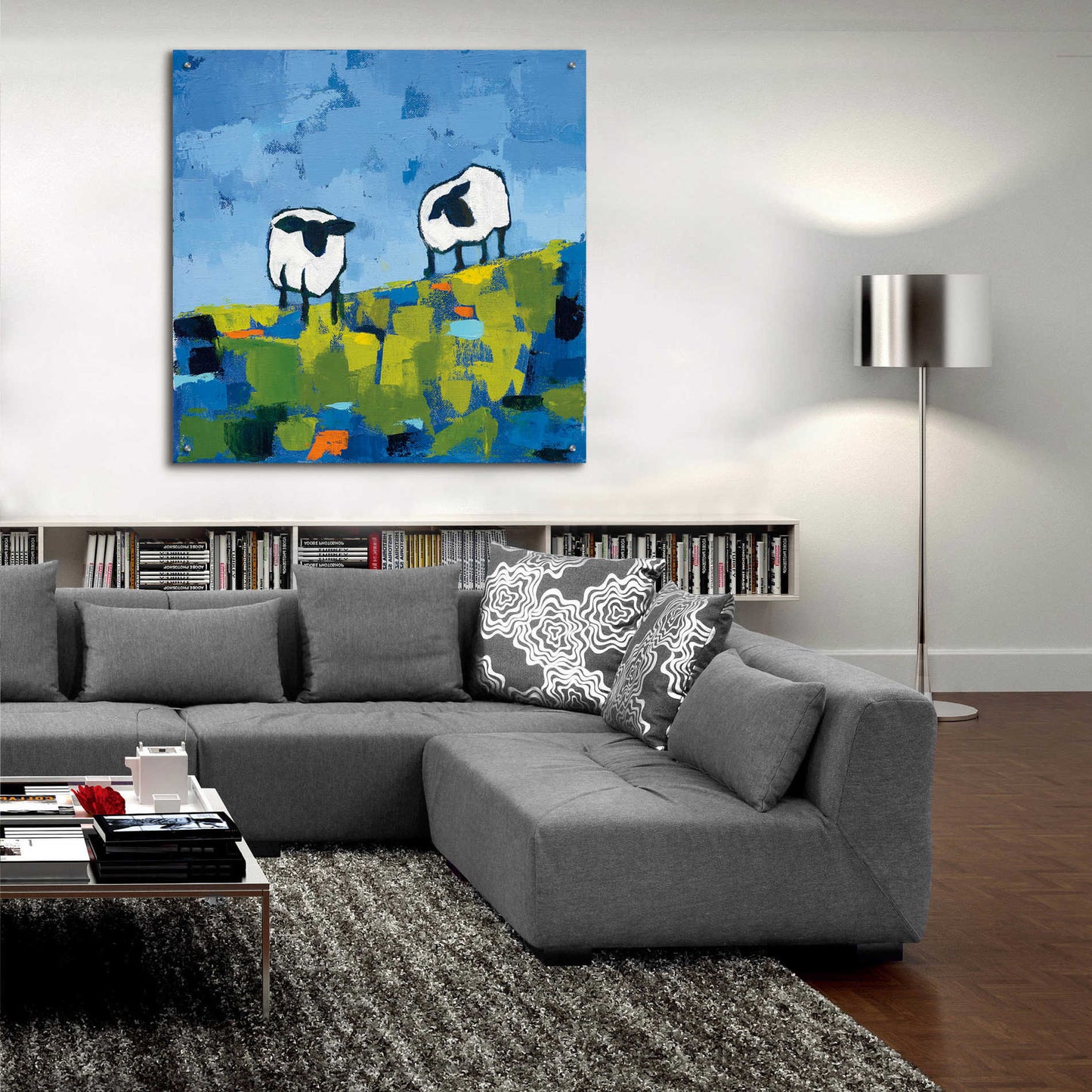 Epic Art 'Two Sheep' by Phyllis Adams, Acrylic Glass Wall Art,36x36