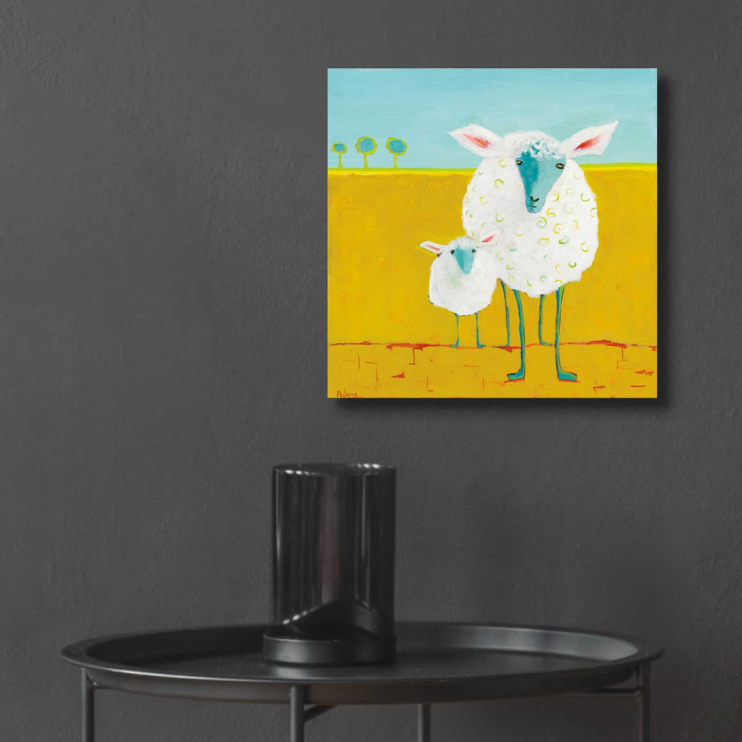 Epic Art 'Mama and Baby Sheep' by Phyllis Adams, Acrylic Glass Wall Art,12x12