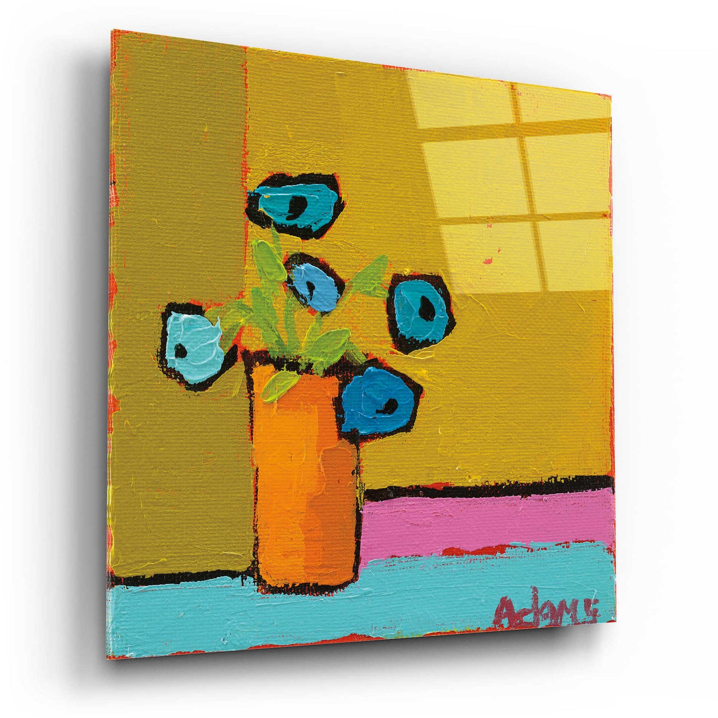 Epic Art 'Orange Vase' by Phyllis Adams, Acrylic Glass Wall Art,12x12