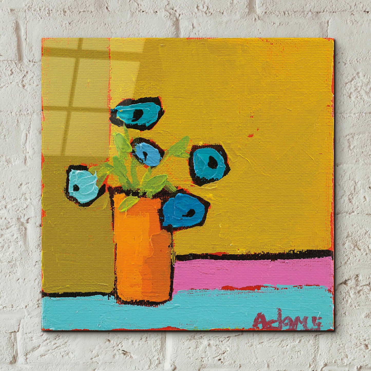 Epic Art 'Orange Vase' by Phyllis Adams, Acrylic Glass Wall Art,12x12