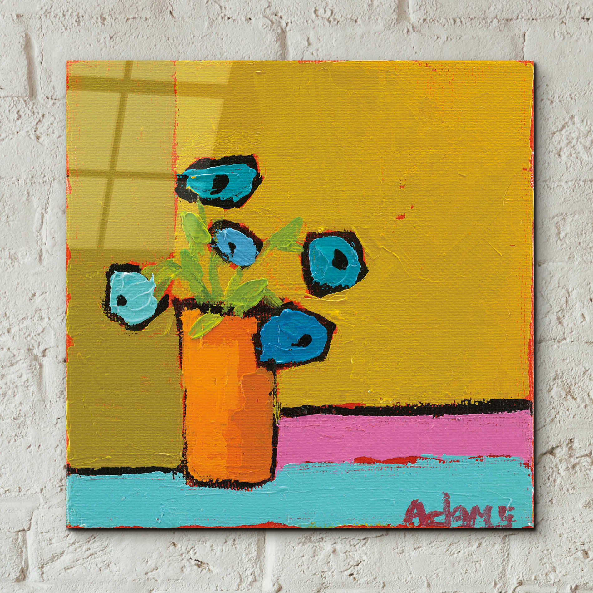 Epic Art 'Orange Vase' by Phyllis Adams, Acrylic Glass Wall Art,12x12