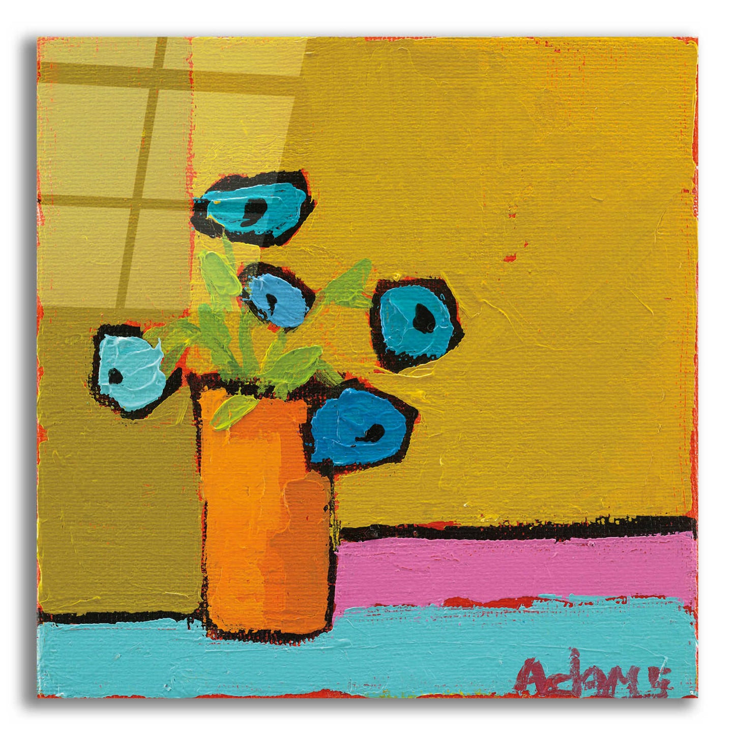 Epic Art 'Orange Vase' by Phyllis Adams, Acrylic Glass Wall Art,12x12