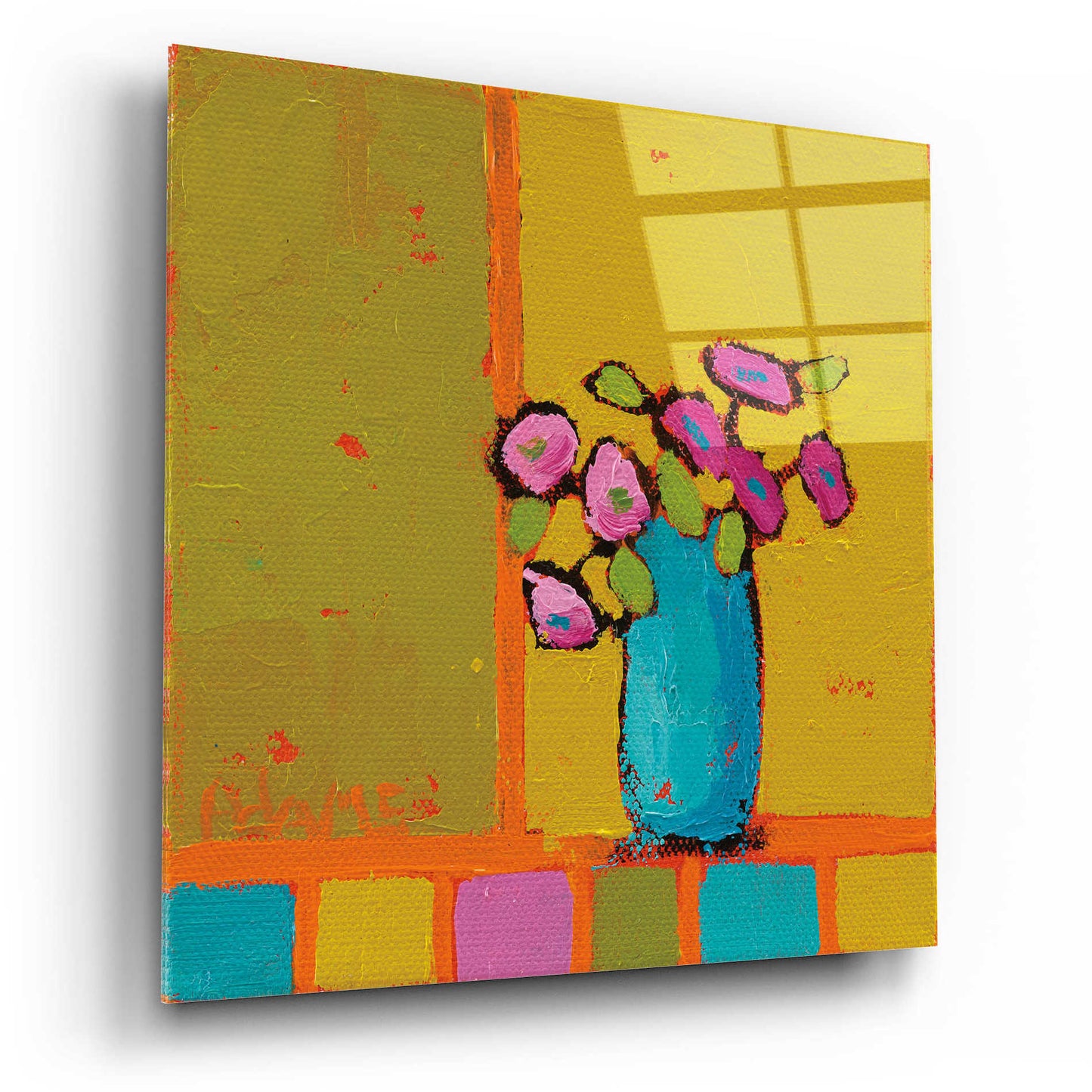 Epic Art 'Turquoise Vase' by Phyllis Adams, Acrylic Glass Wall Art,12x12