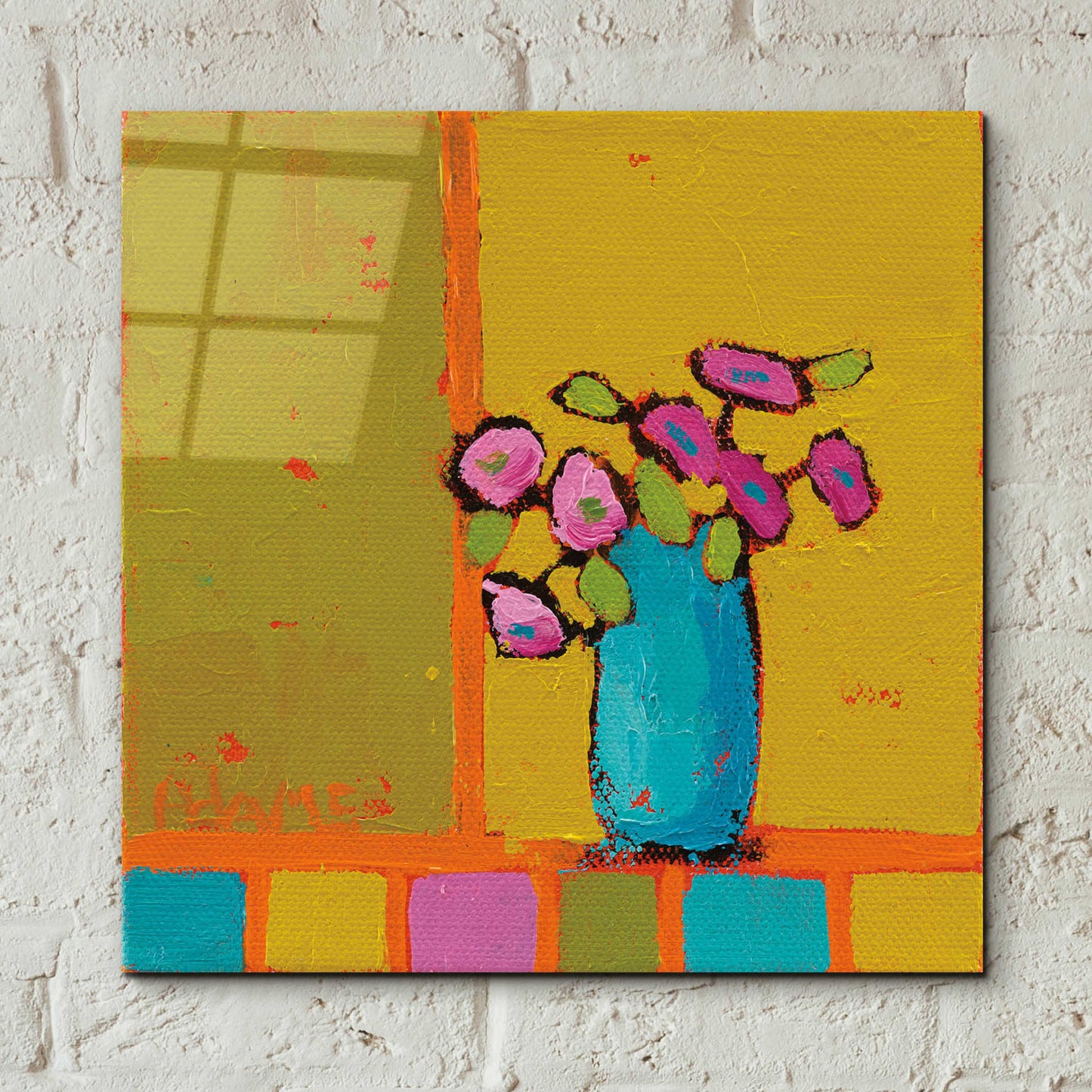 Epic Art 'Turquoise Vase' by Phyllis Adams, Acrylic Glass Wall Art,12x12