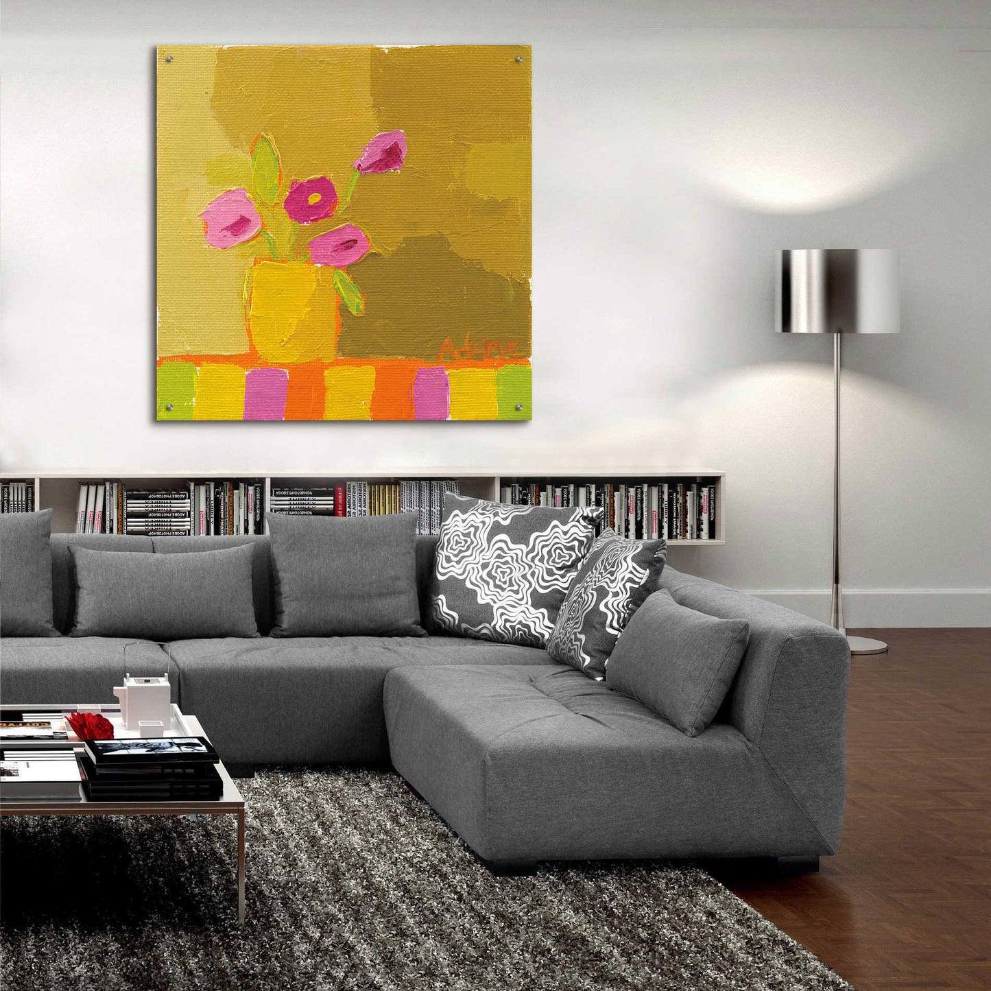 Epic Art 'Yellow Vase' by Phyllis Adams, Acrylic Glass Wall Art,36x36