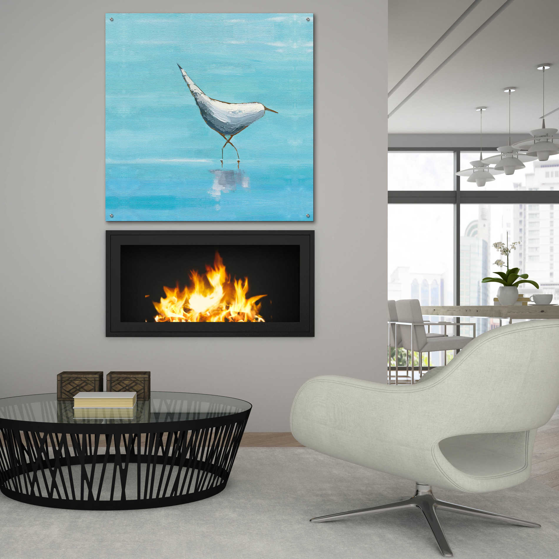 Epic Art 'Egret I Bright' by Phyllis Adams, Acrylic Glass Wall Art,36x36