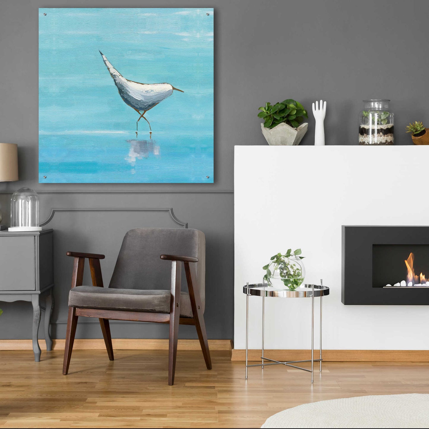 Epic Art 'Egret I Bright' by Phyllis Adams, Acrylic Glass Wall Art,36x36