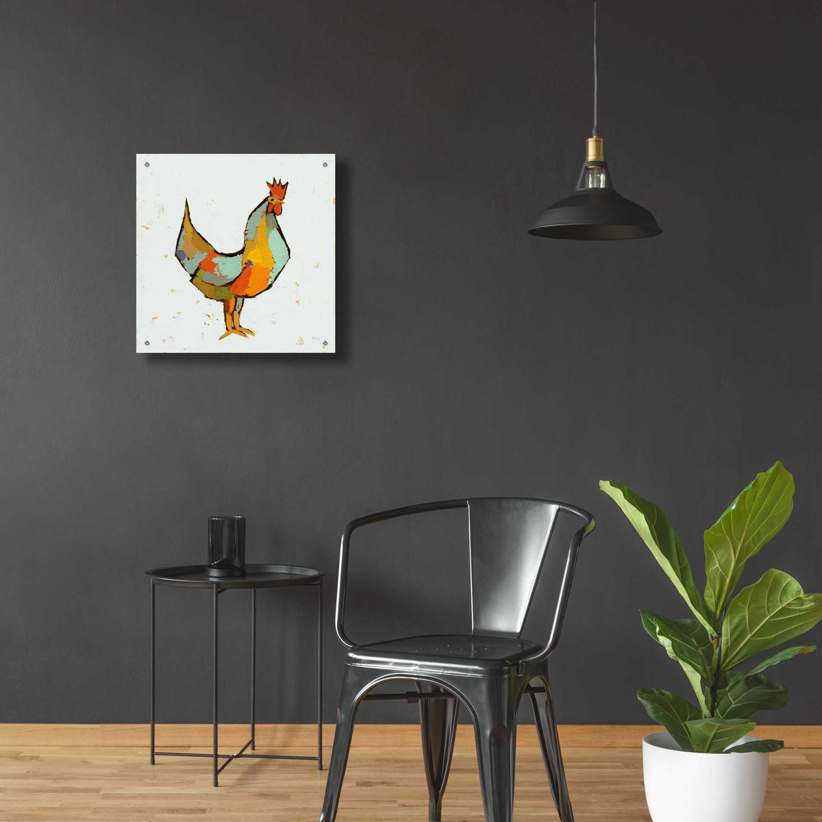 Epic Art 'The Strutter on White' by Phyllis Adams, Acrylic Glass Wall Art,24x24