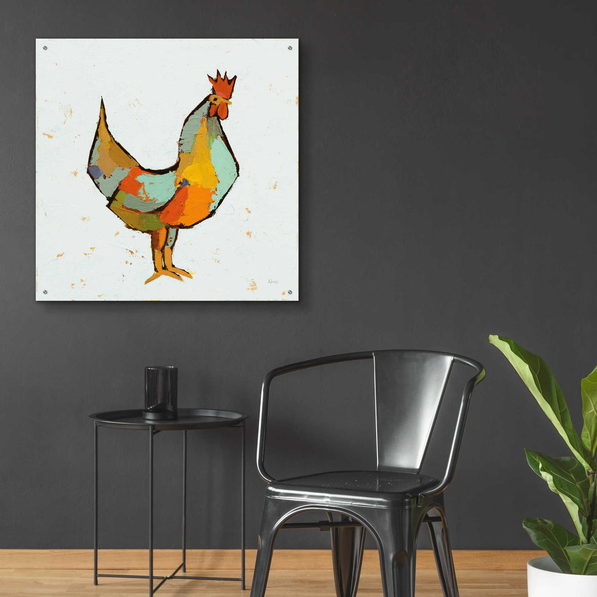 Epic Art 'The Strutter on White' by Phyllis Adams, Acrylic Glass Wall Art,36x36