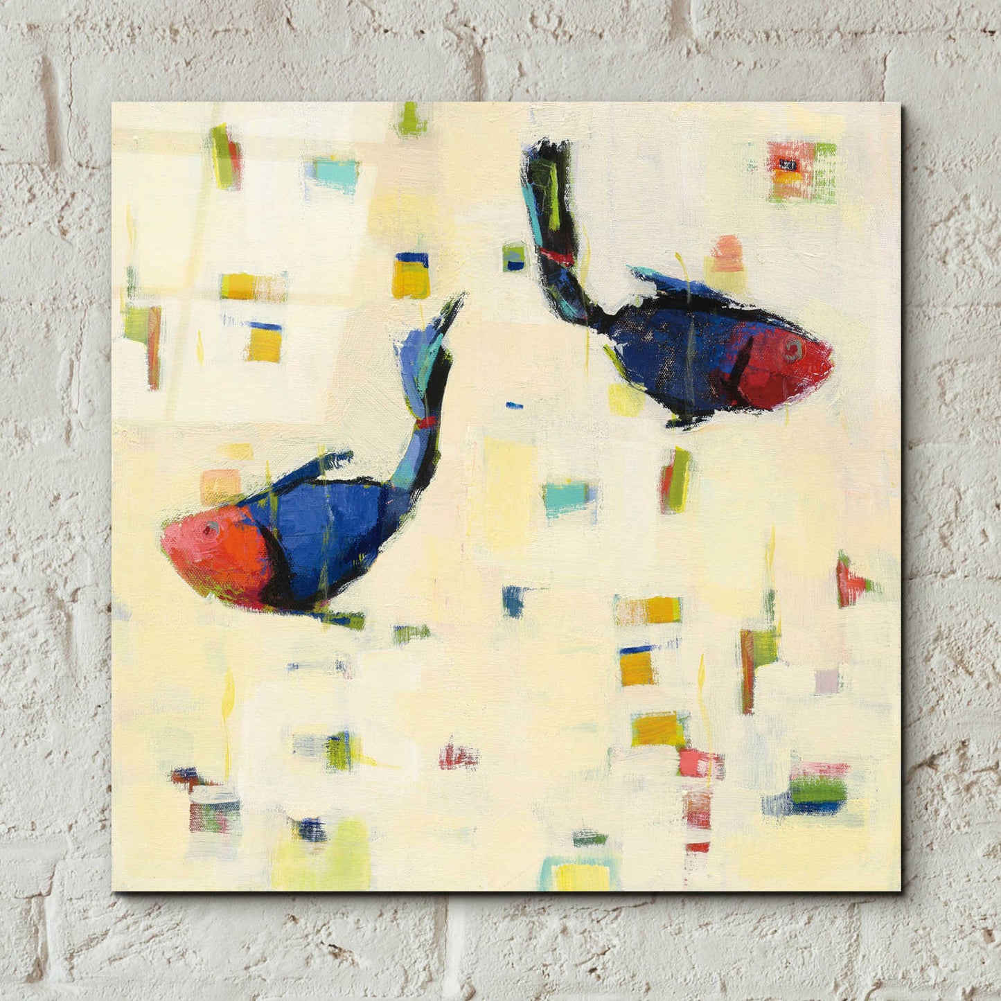 Epic Art 'One Fish Two Fish Big' by Phyllis Adams, Acrylic Glass Wall Art,12x12